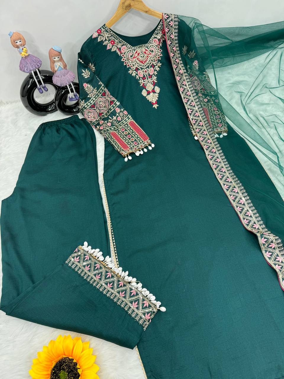 Party Wear Fancy Suit Plazzo And Dupatta