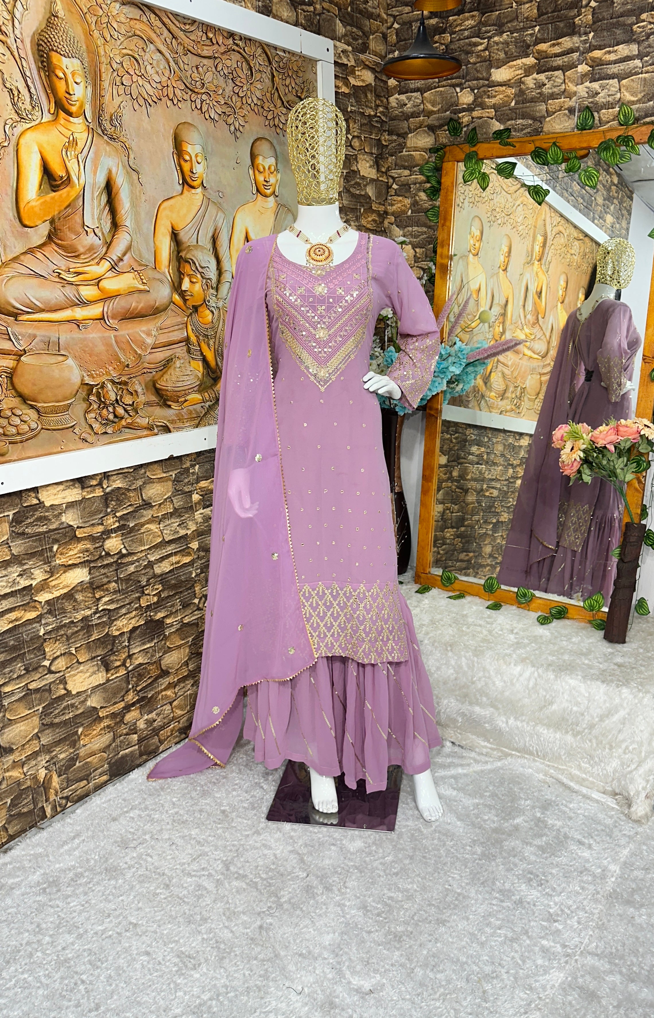 Designer Party Wear Top With Bottom And Beautiful Dupatta