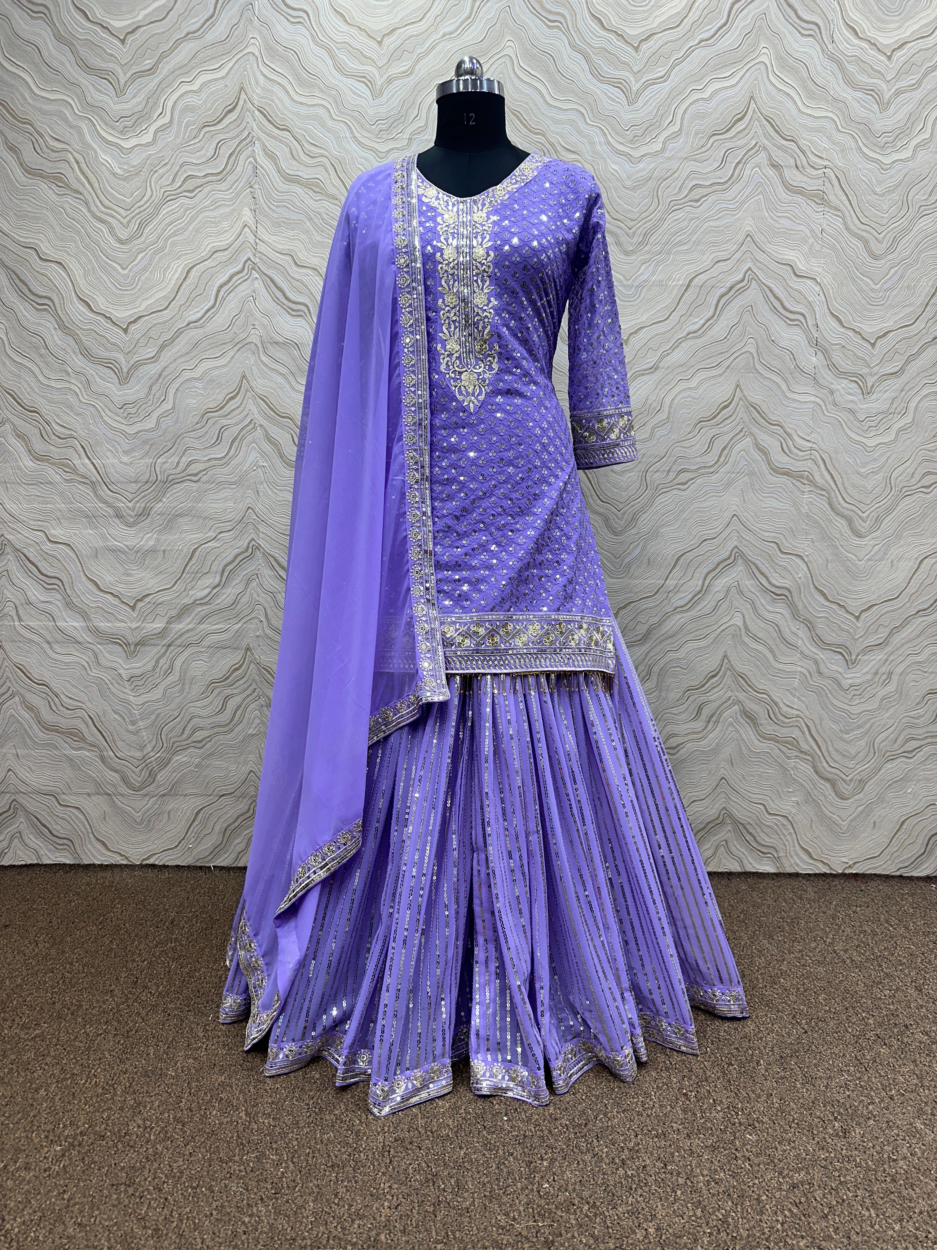 Party Wear Beautiful Top - Sharara With Dupatta