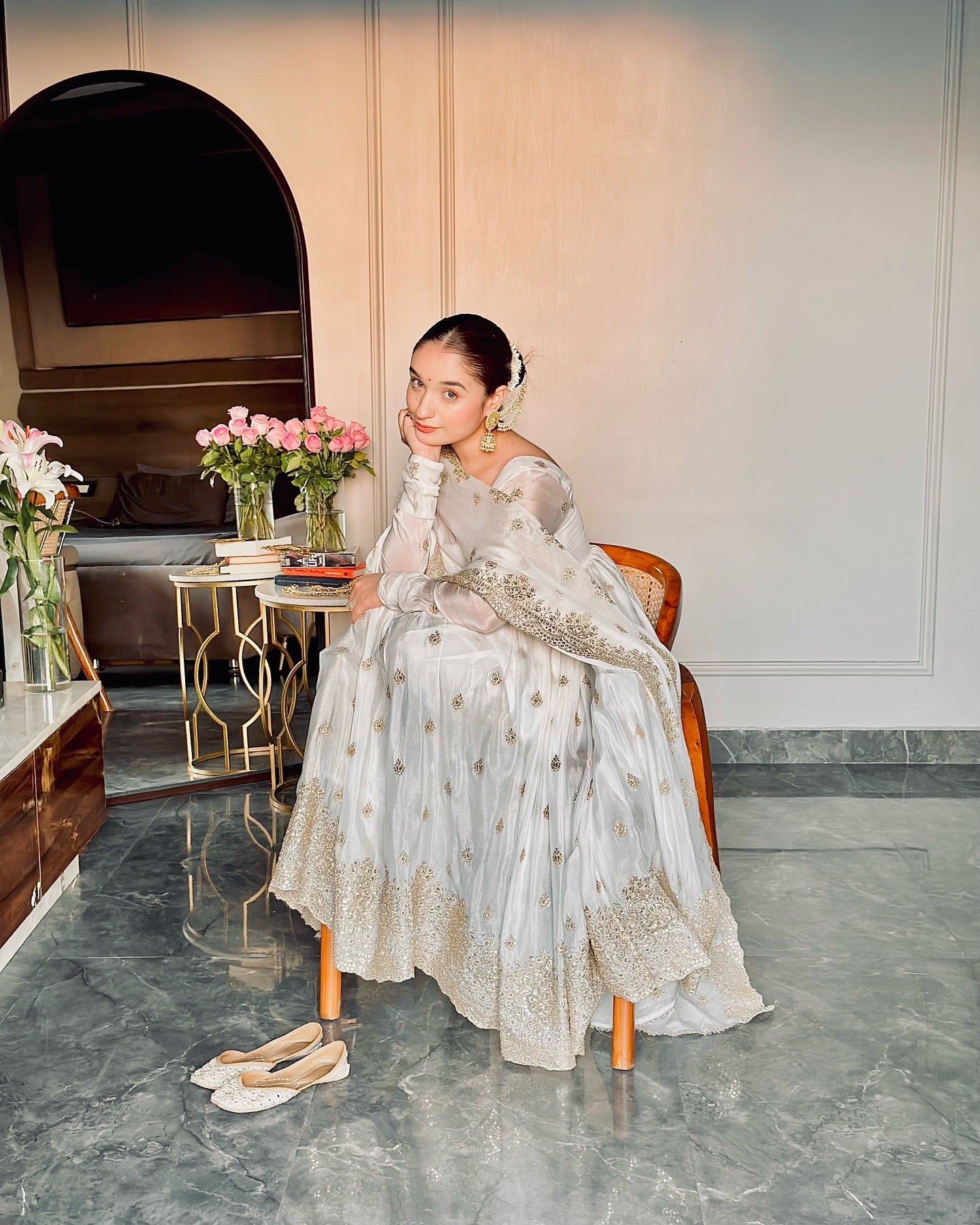 Designer Party Wear Gown -Pent And Dupatta With Embroidery Sequence Work