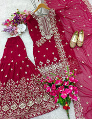 Beautiful Party Wear Top-Sarara And Fancy Dupatta