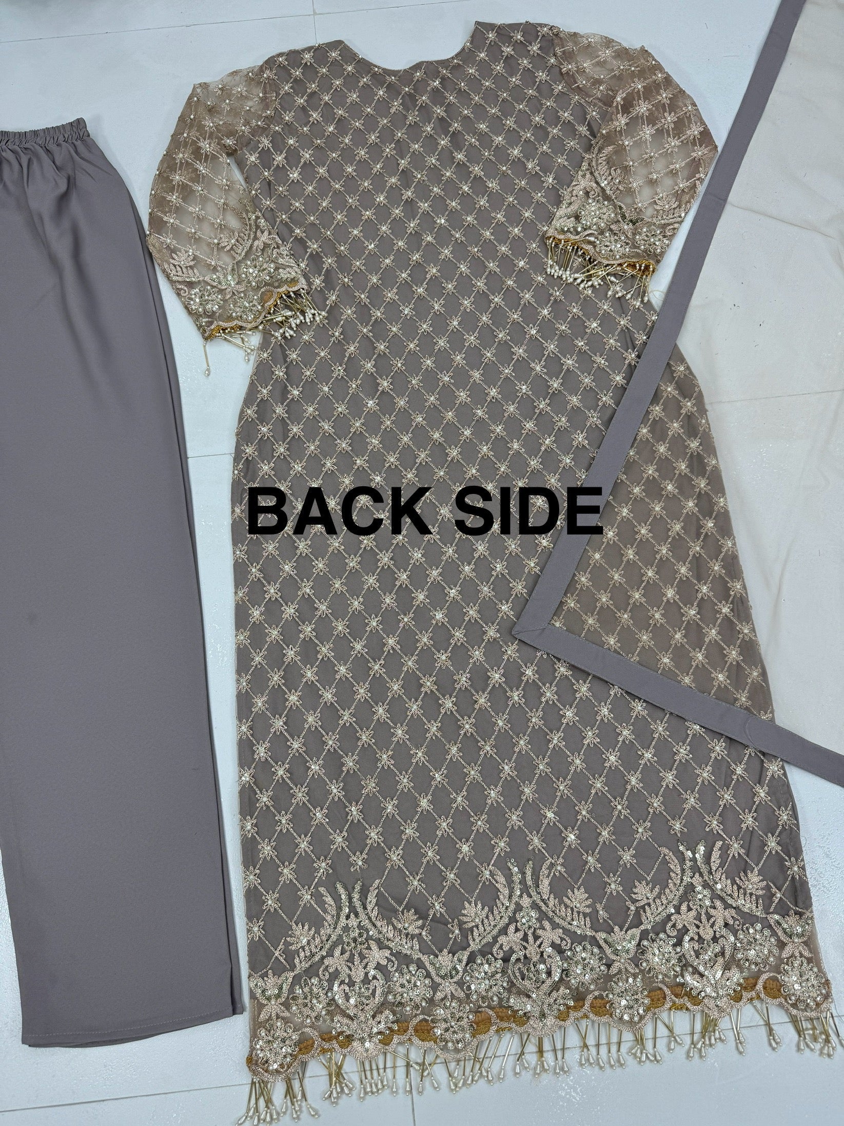 Designer Party Wear Top Pent And Dupatta With Fancy Lace