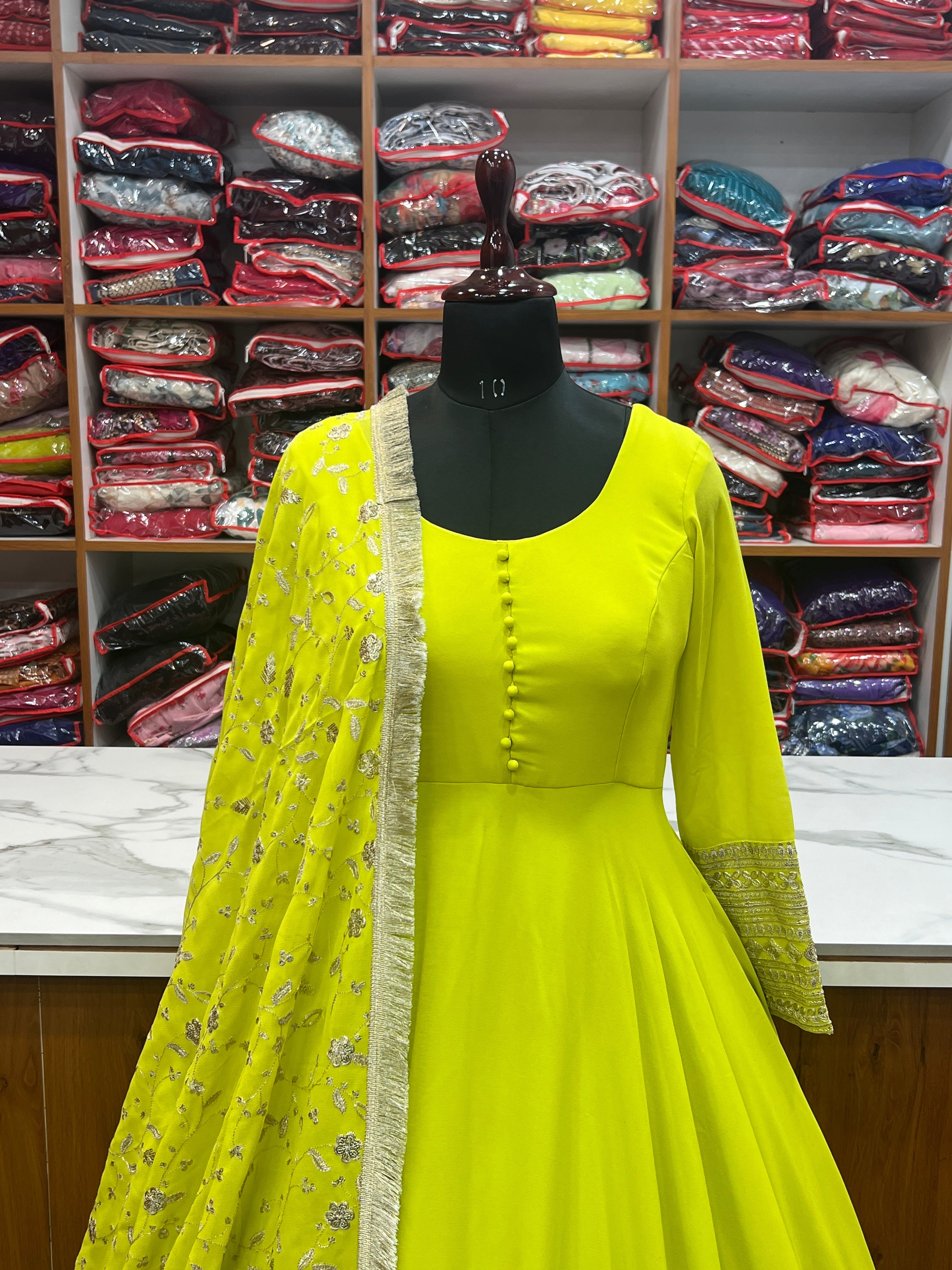 Designer Party Wear Anarkali Gown Pent And Dupatta