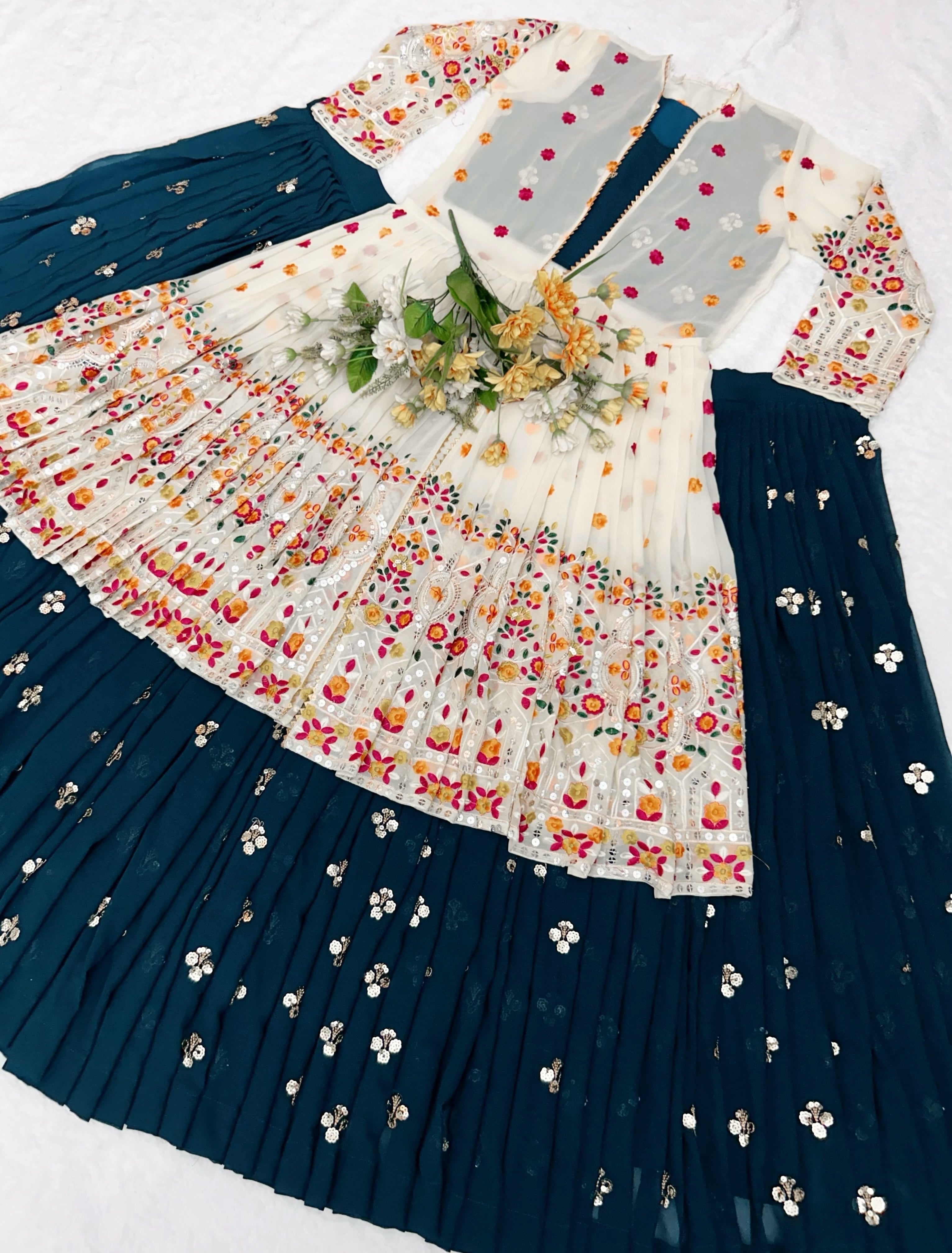 Designer Party Wear Lehenga Choli With Beautiful Koti