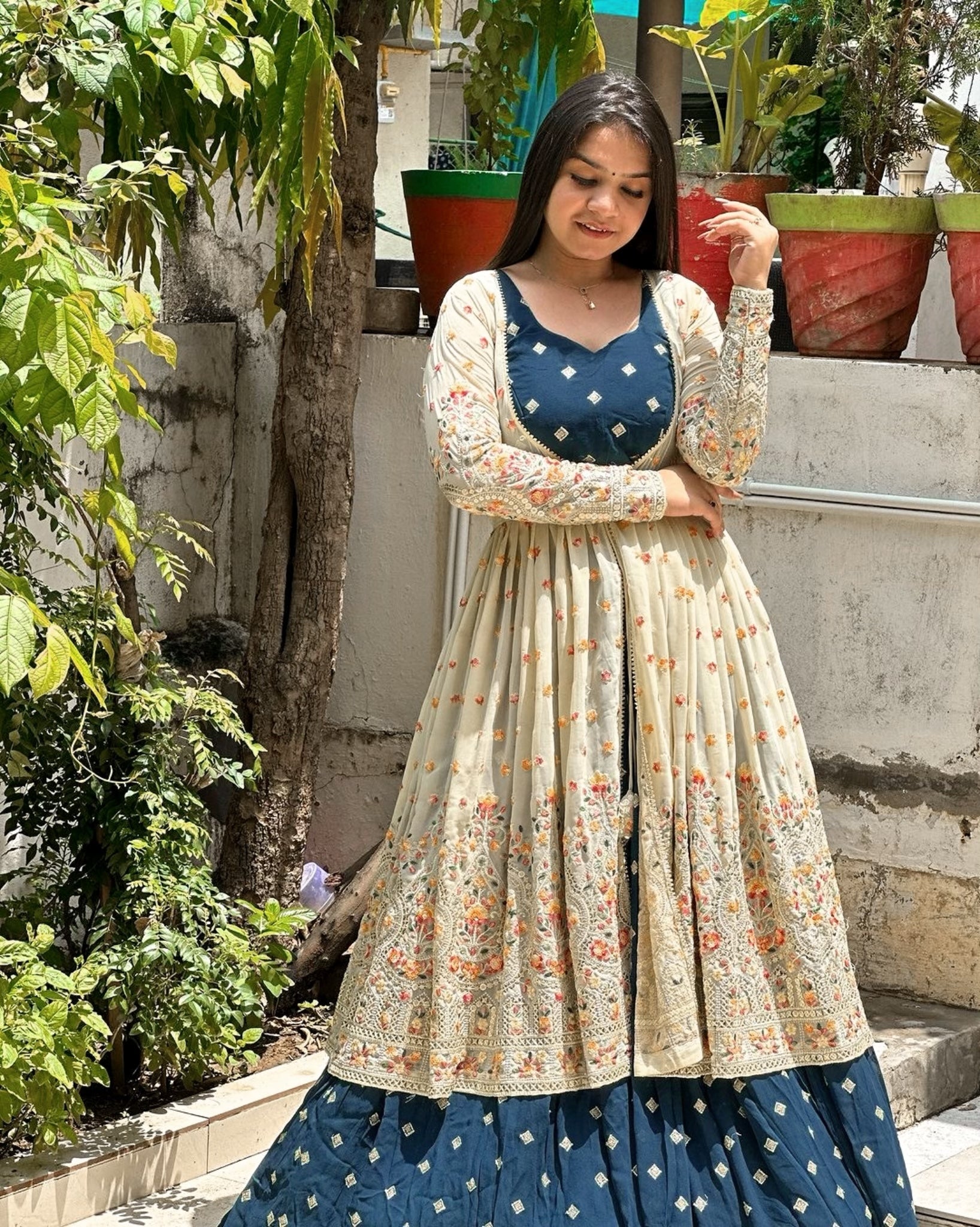 Designer Party Wear Lehenga Choli With Beautiful Koti