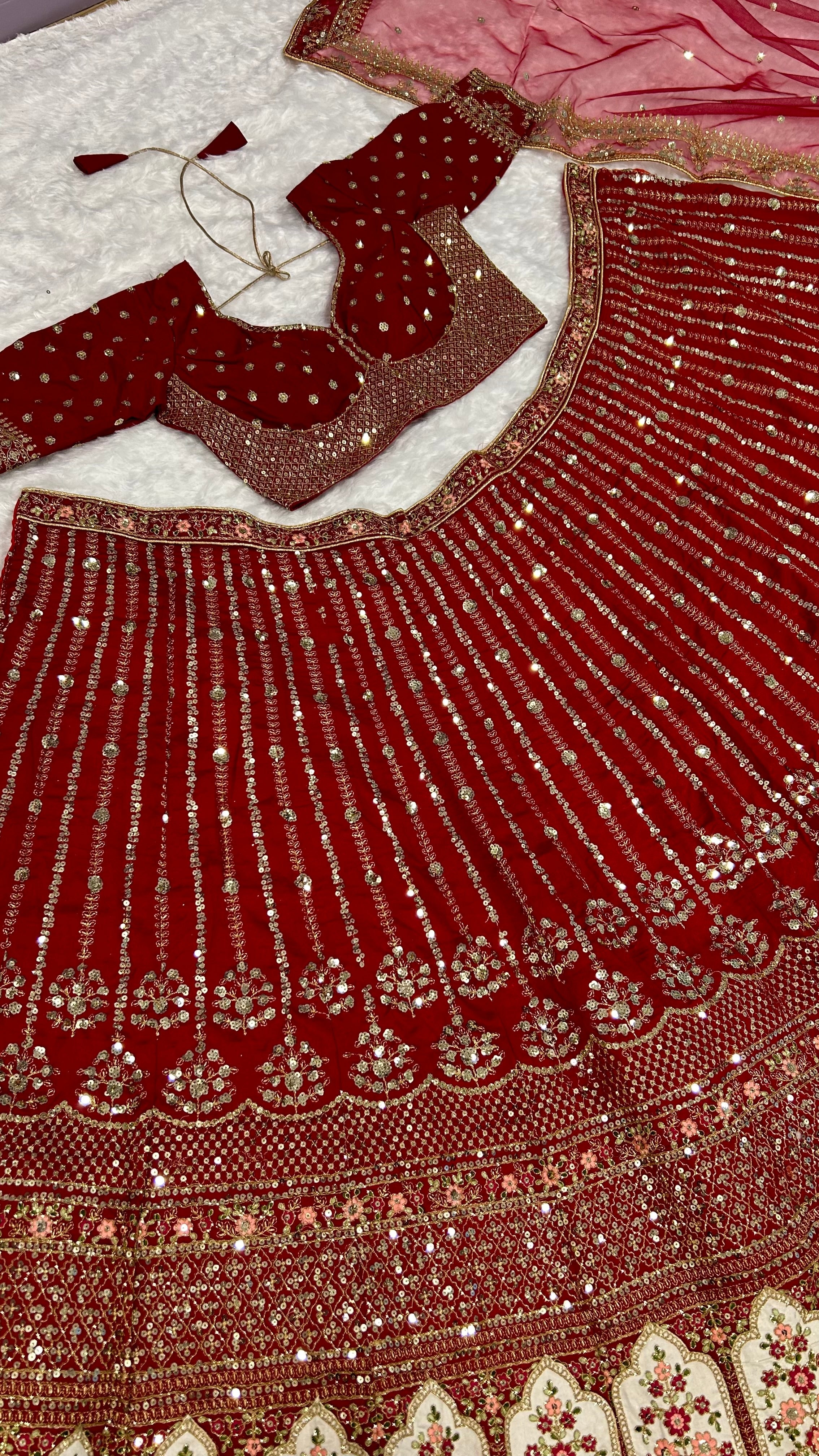 Beautiful Designer Lehenga Choli With Sequence, Dori & Thread Work