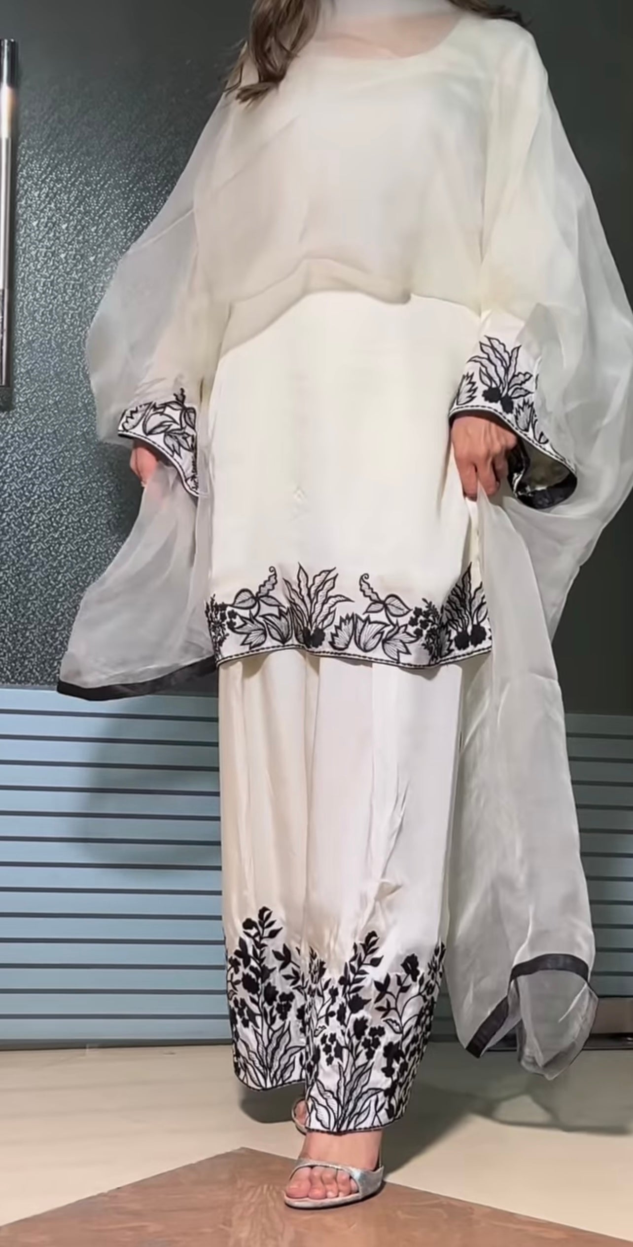 Designer Party Wear Look Top & Bottom With Fancy Lace Border Work