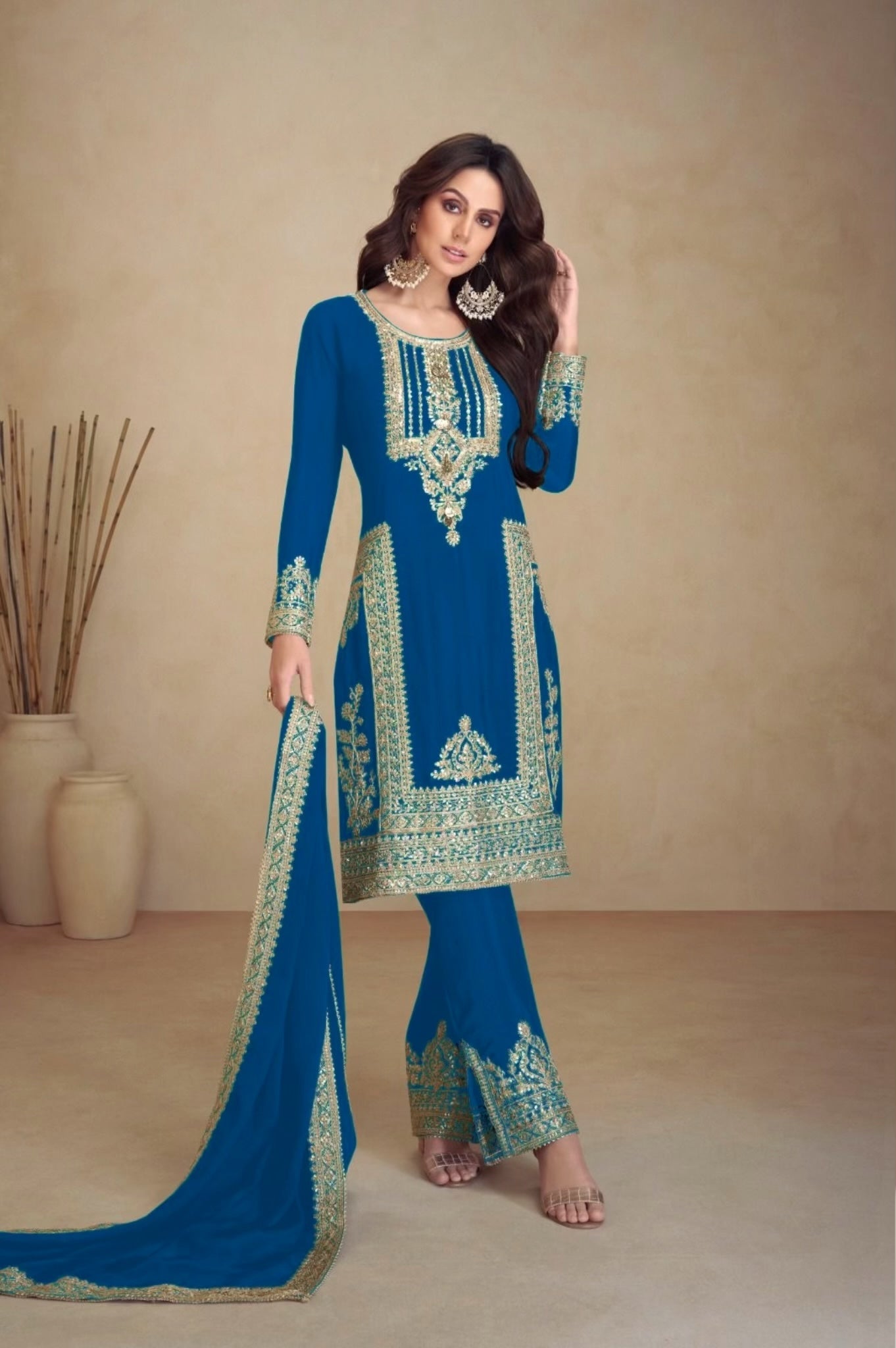 Designer Party Wear Top-Bottom And Beautiful Dupatta