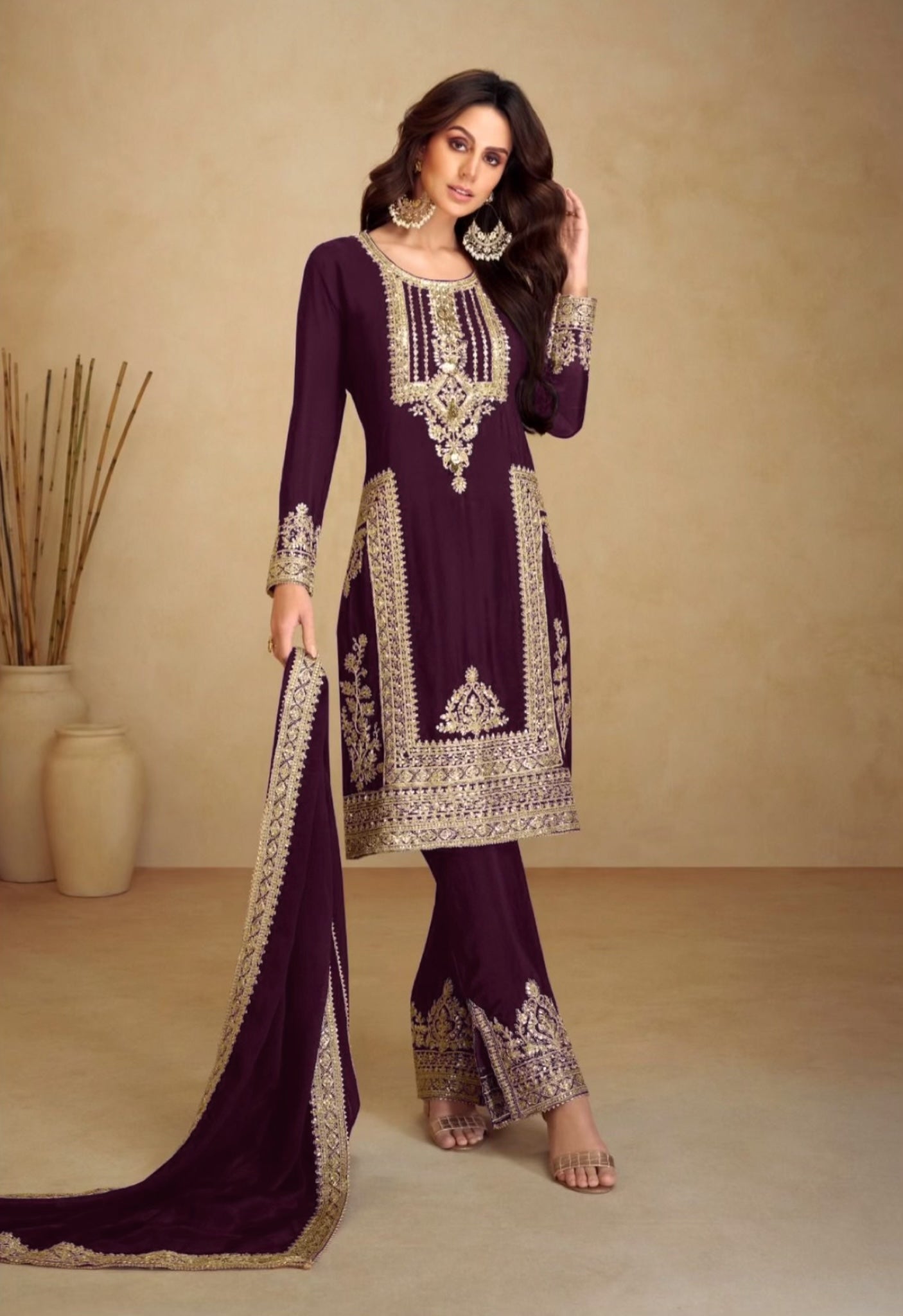 Designer Party Wear Top-Bottom And Beautiful Dupatta