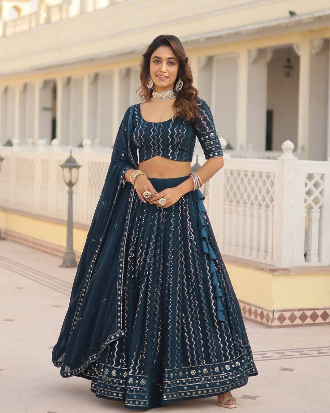 Party Wear Beautiful Lehenga Choli With Embroidery Work