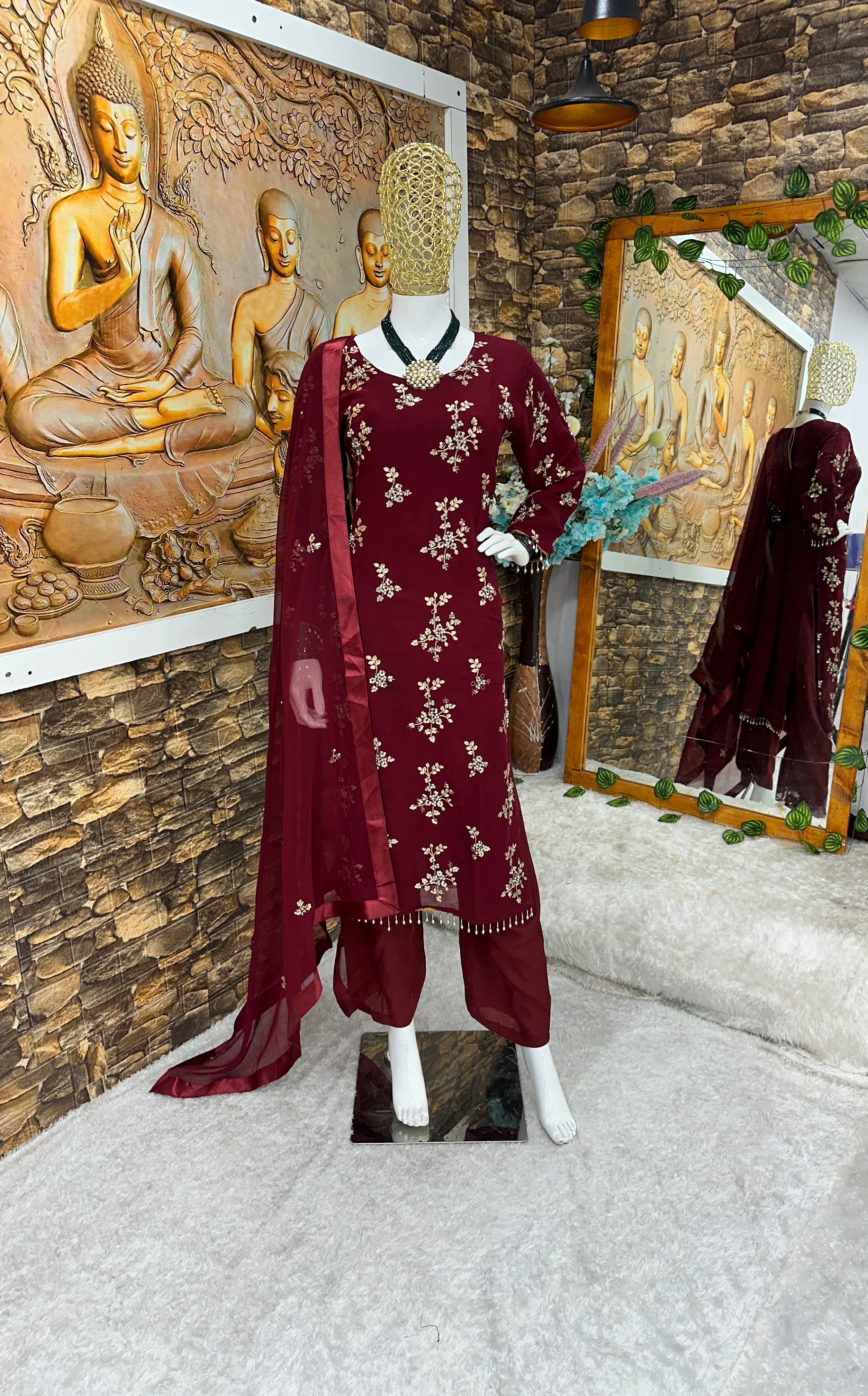 Party Wear Beautiful Top And Bottom With Fancy Dupatta