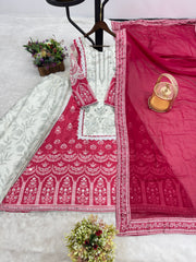 Designer Party Wear Fancy Top-Plazzo And Dupatta