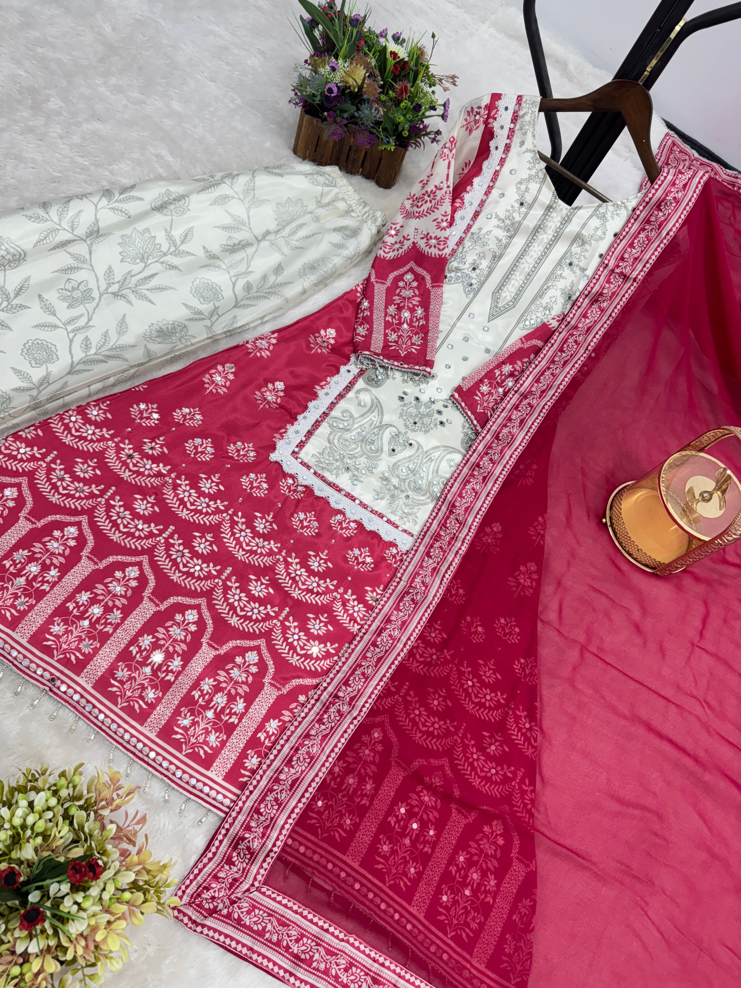 Designer Party Wear Fancy Top-Plazzo And Dupatta