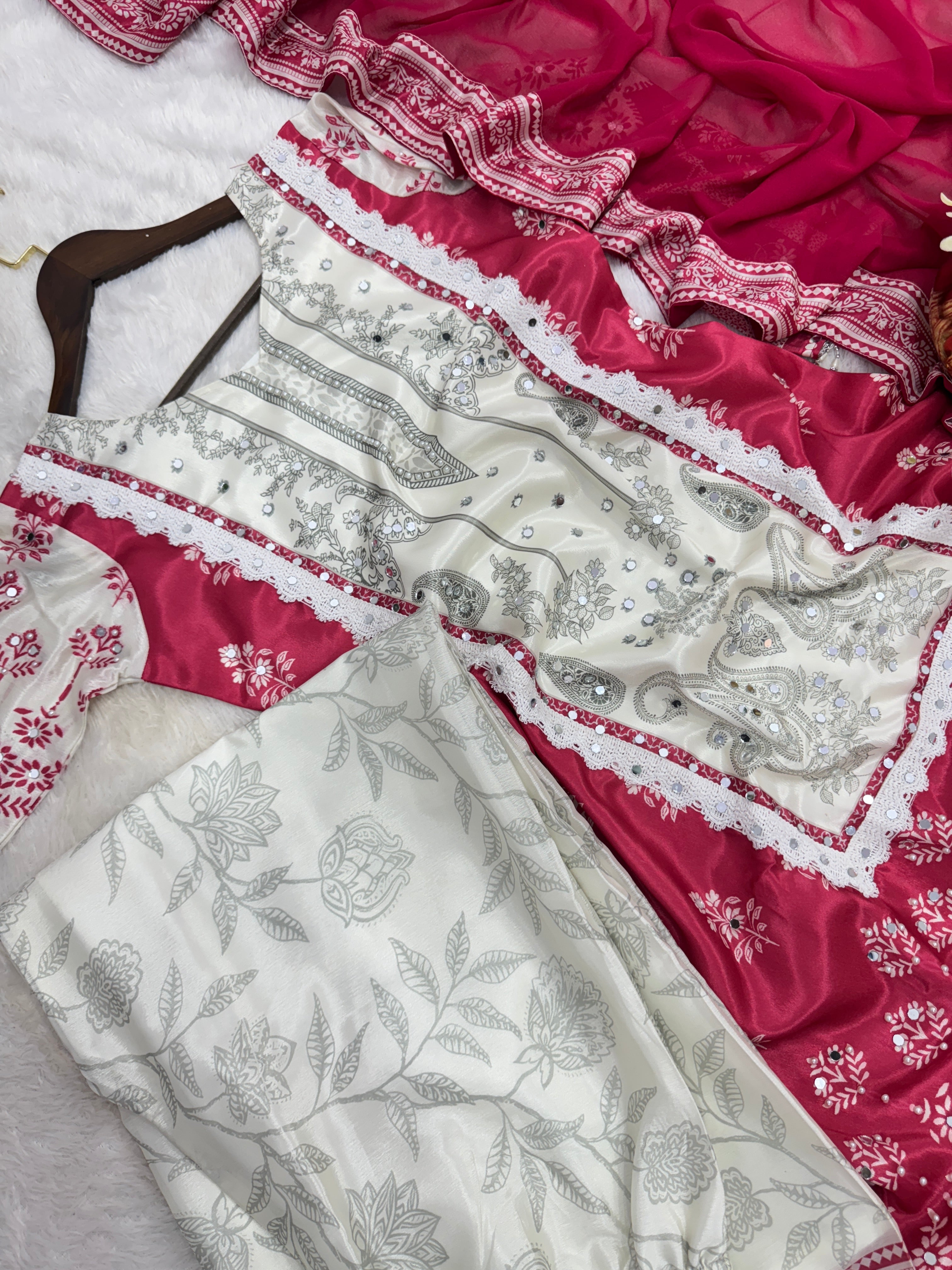 Designer Party Wear Fancy Top-Plazzo And Dupatta
