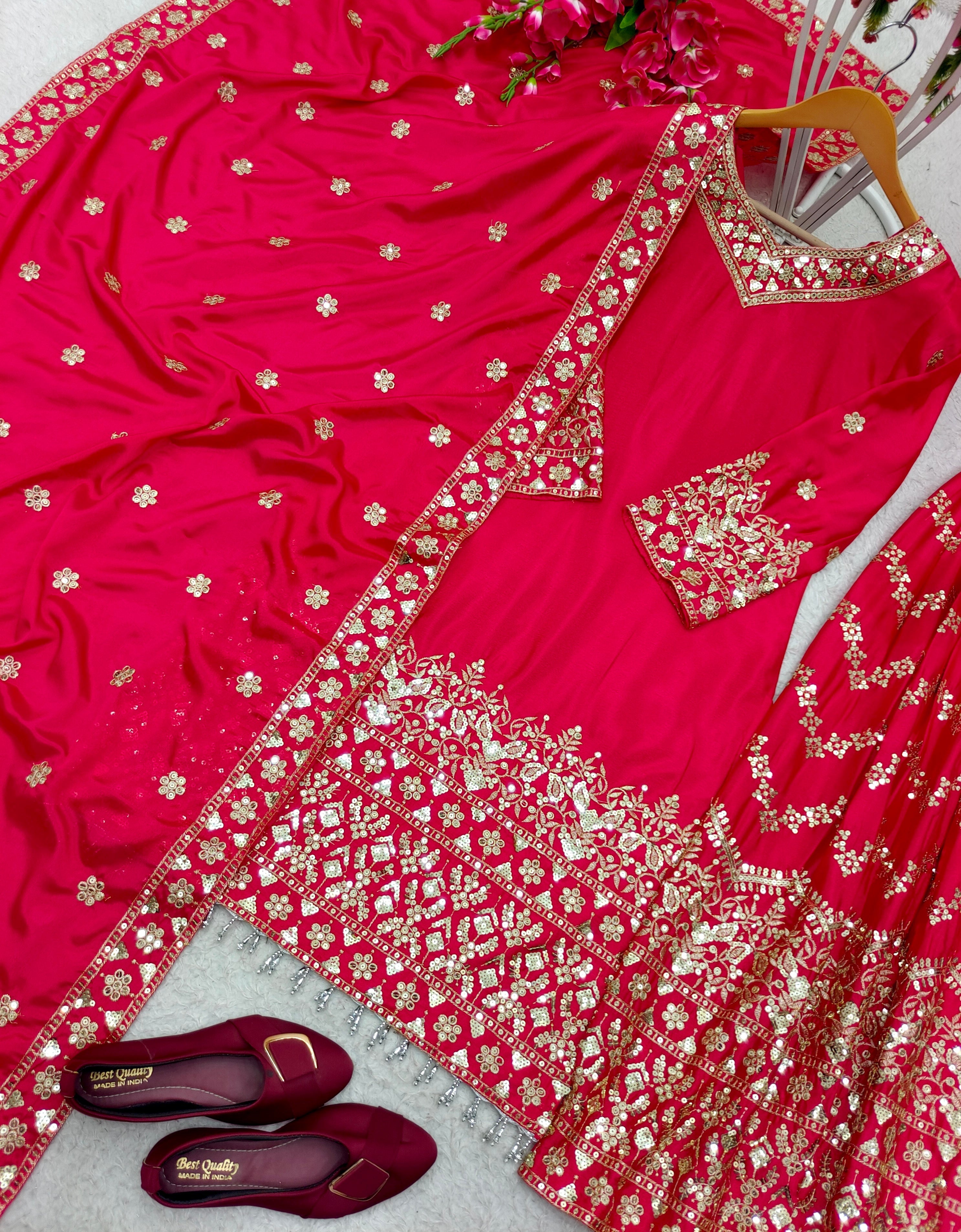 Designer Party Wear Top-Sarara With Dupatta