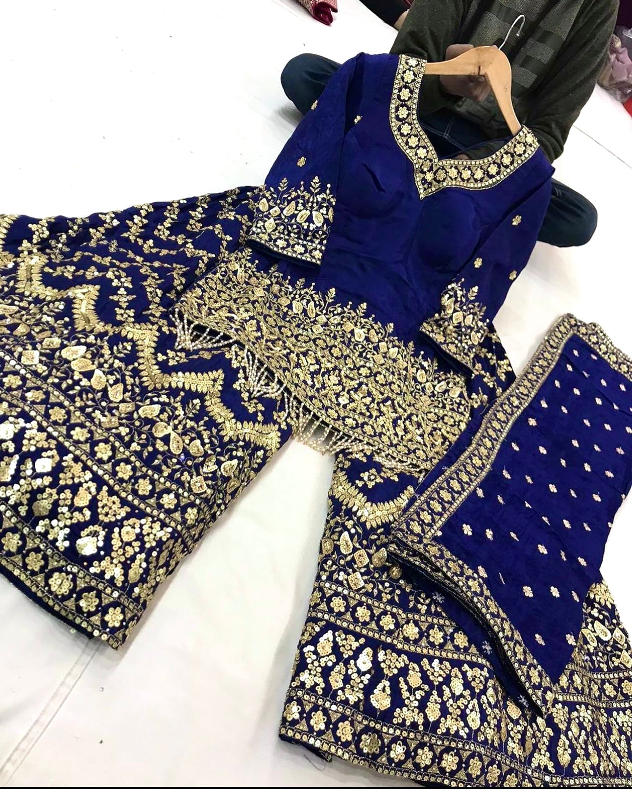 Designer Party Wear Top-Sarara With Dupatta