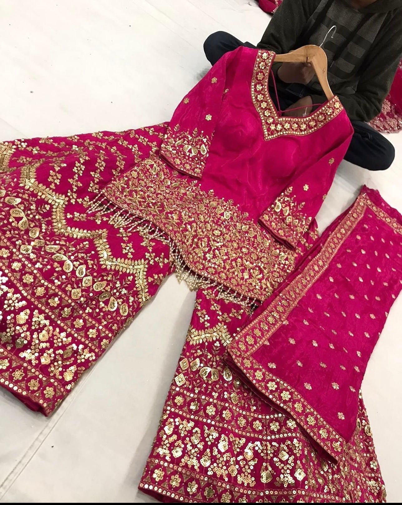 Designer Party Wear Top-Sarara With Dupatta