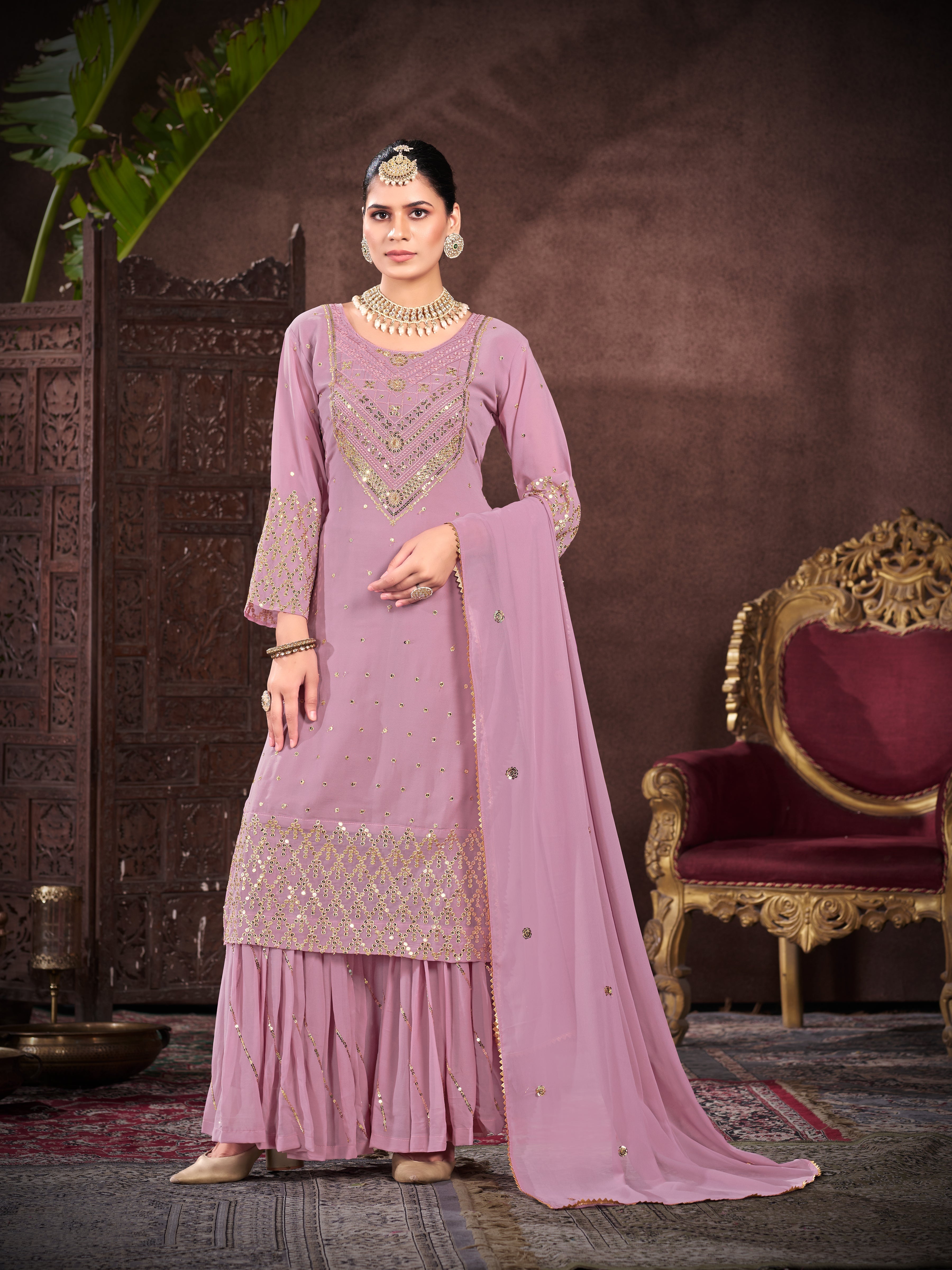 Designer Party Wear Top With Bottom And Beautiful Dupatta