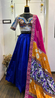Navratri Special Lehenga Choli With Real Mirror Work & Thread Embroidery Work