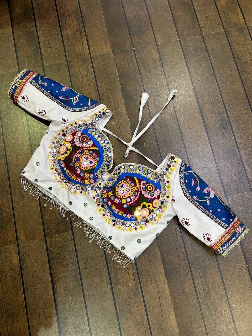 Navratri Special Lehenga Choli With Real Mirror Work & Thread Embroidery Work