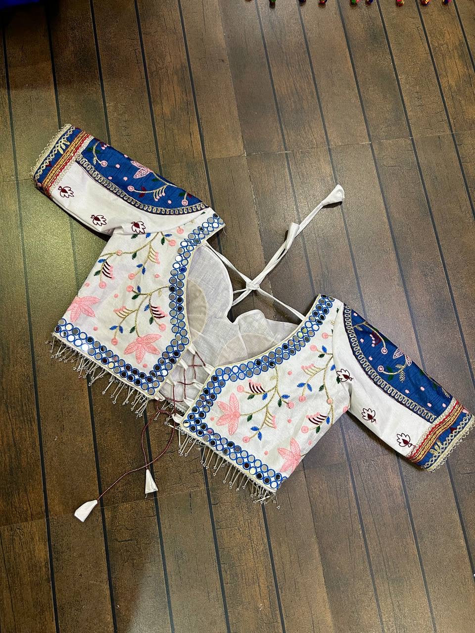 Navratri Special Lehenga Choli With Real Mirror Work & Thread Embroidery Work