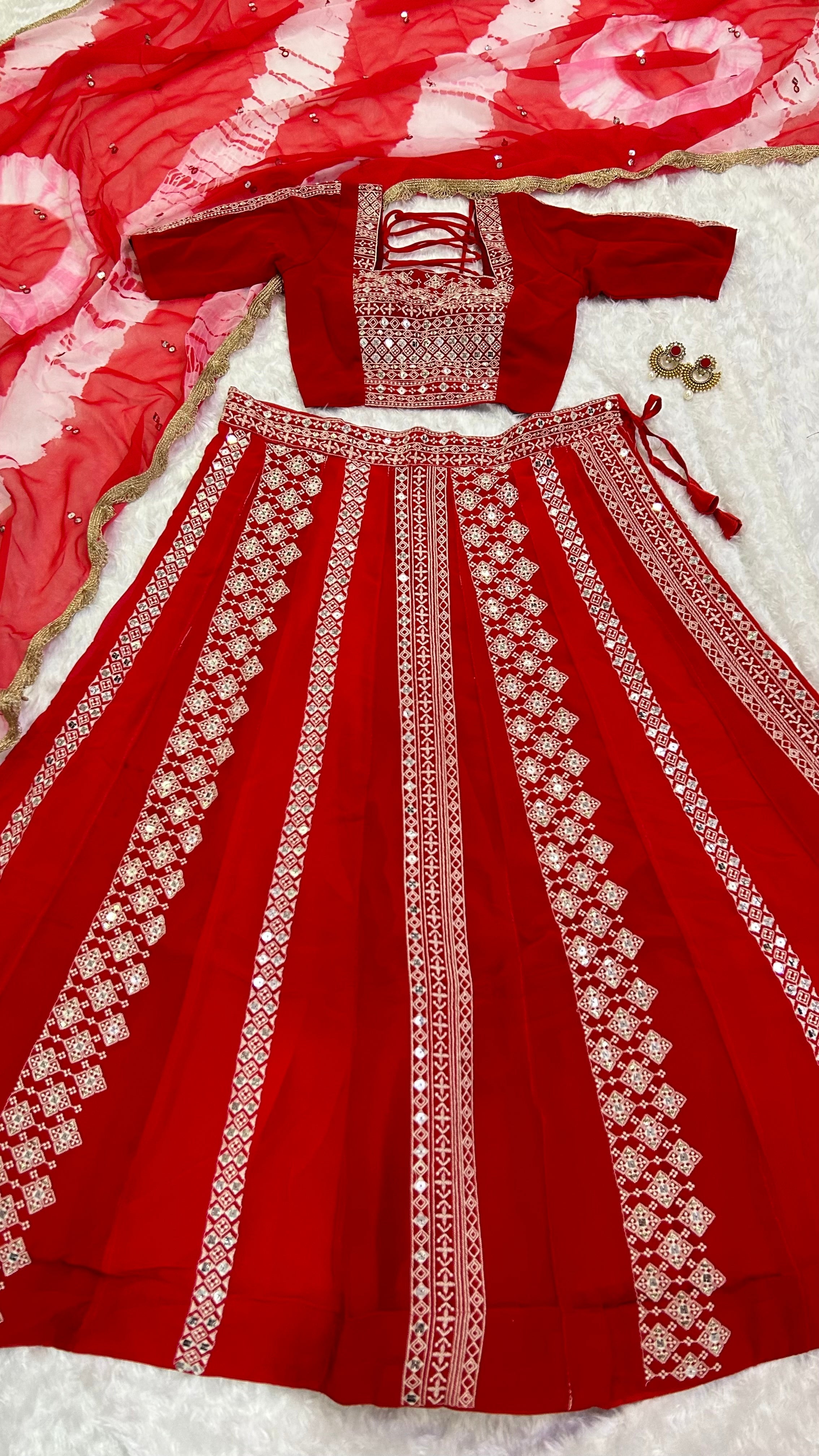 Party Wear Lehenga Choli With Cotton Thread & Sequence Work