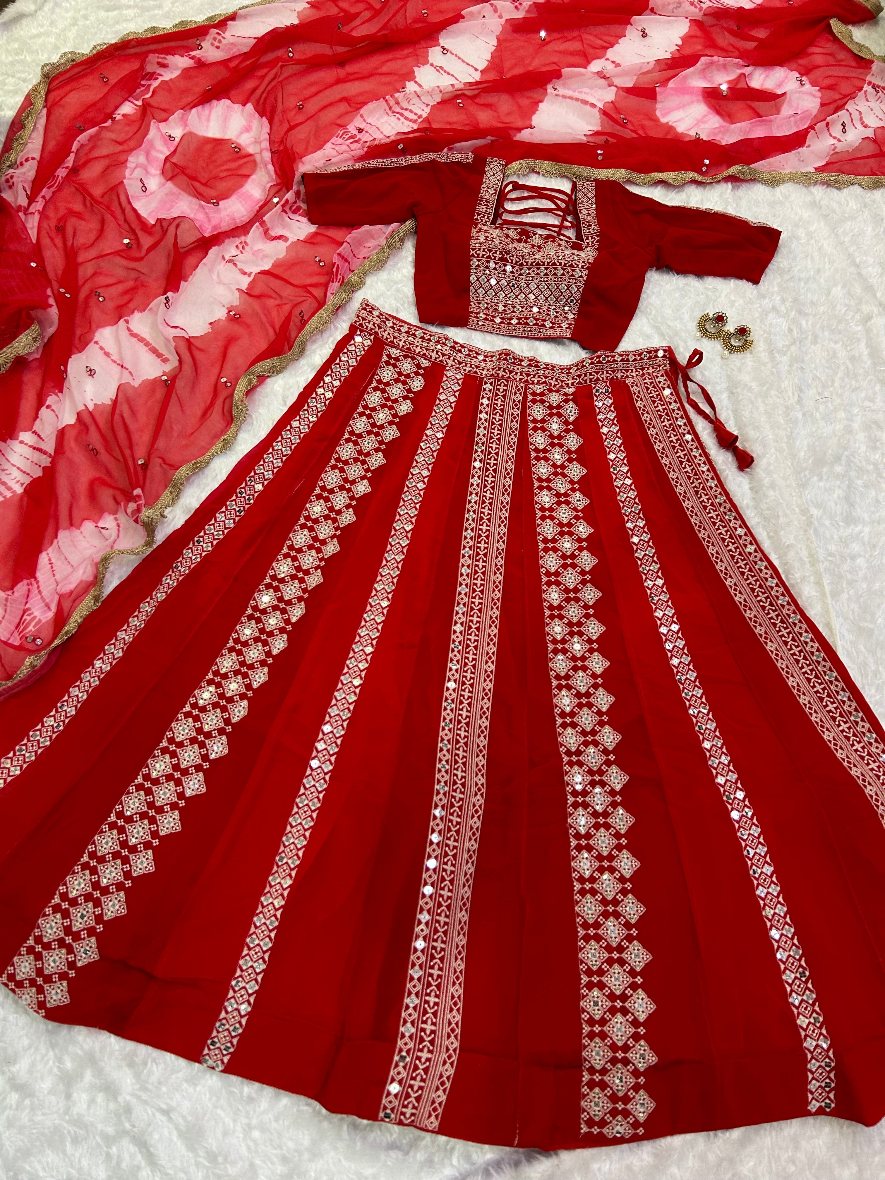 Party Wear Lehenga Choli With Cotton Thread & Sequence Work