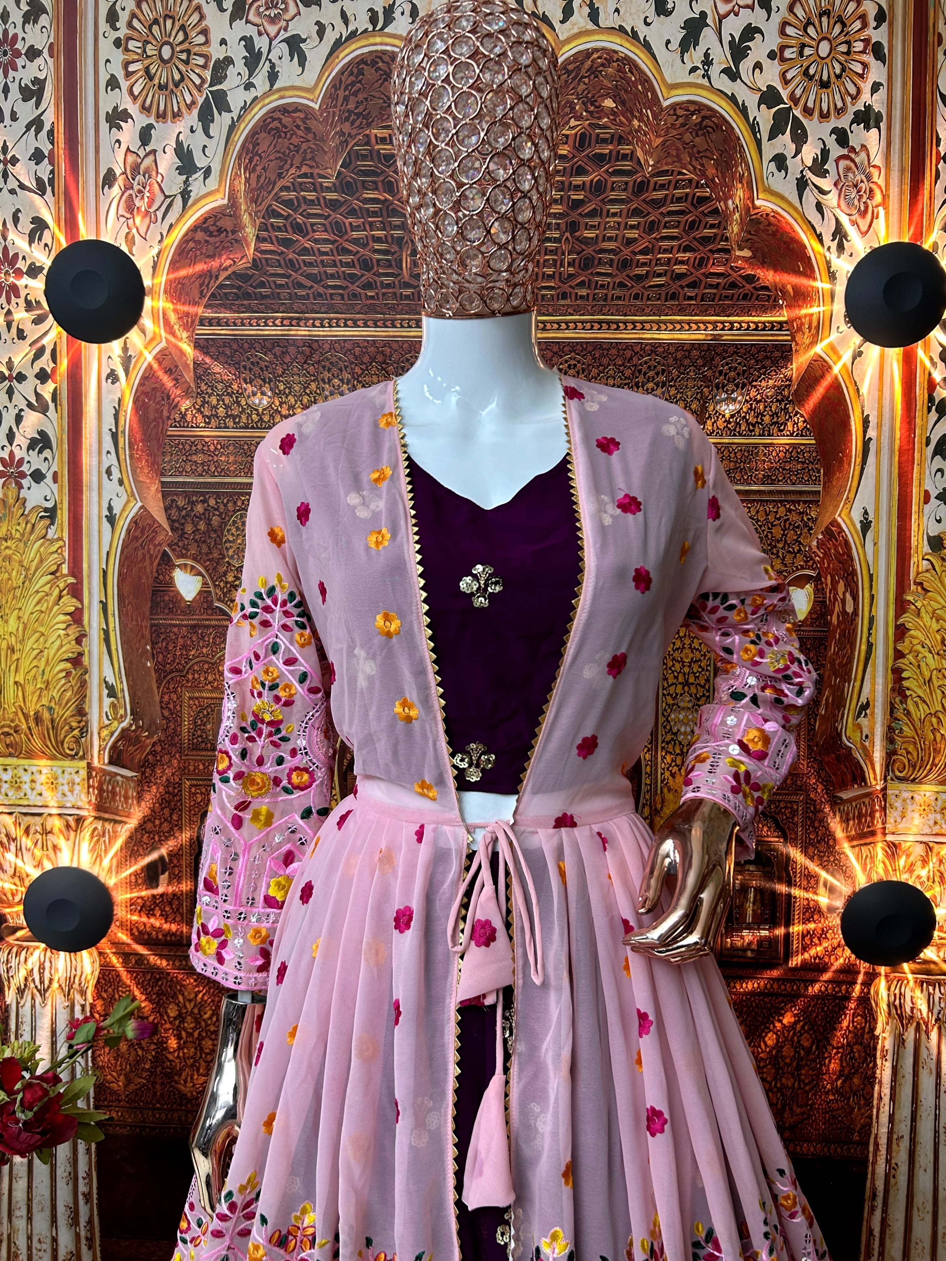 Designer Party Wear Lehenga Choli And Beautiful Koti