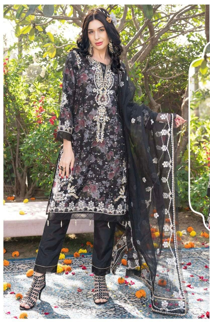 Designer Party Wear Top Plazzo And Dupatta