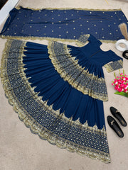 Trendy Party Wear Top Bottom And Dupatta With Embroidery Sequence Work