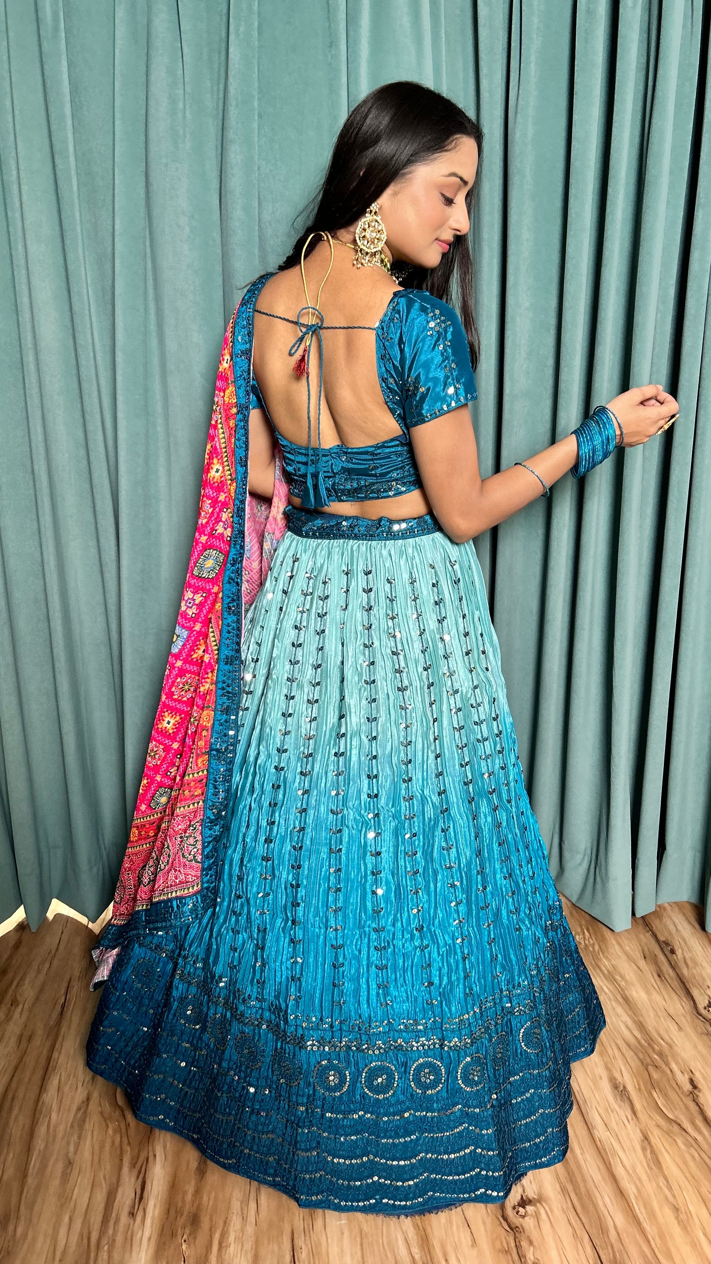 Party Wear Designer Lehenga Choli With Sequence & Thread Work