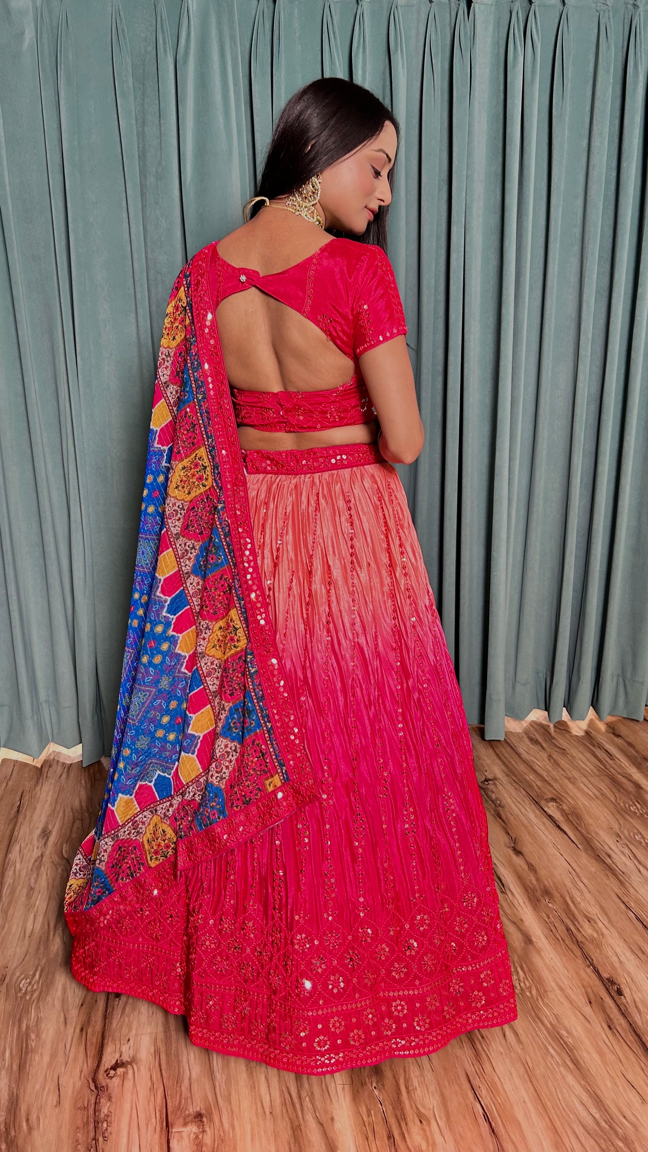 Party Wear Lehenga Choli With Sequence & Thread Work
