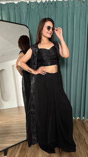 Party Wear Designer Top Bottom With Beautiful Shrug