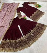 Fancy Party Wear Top Bottom With Dupatta With Embroidery Sequence Work