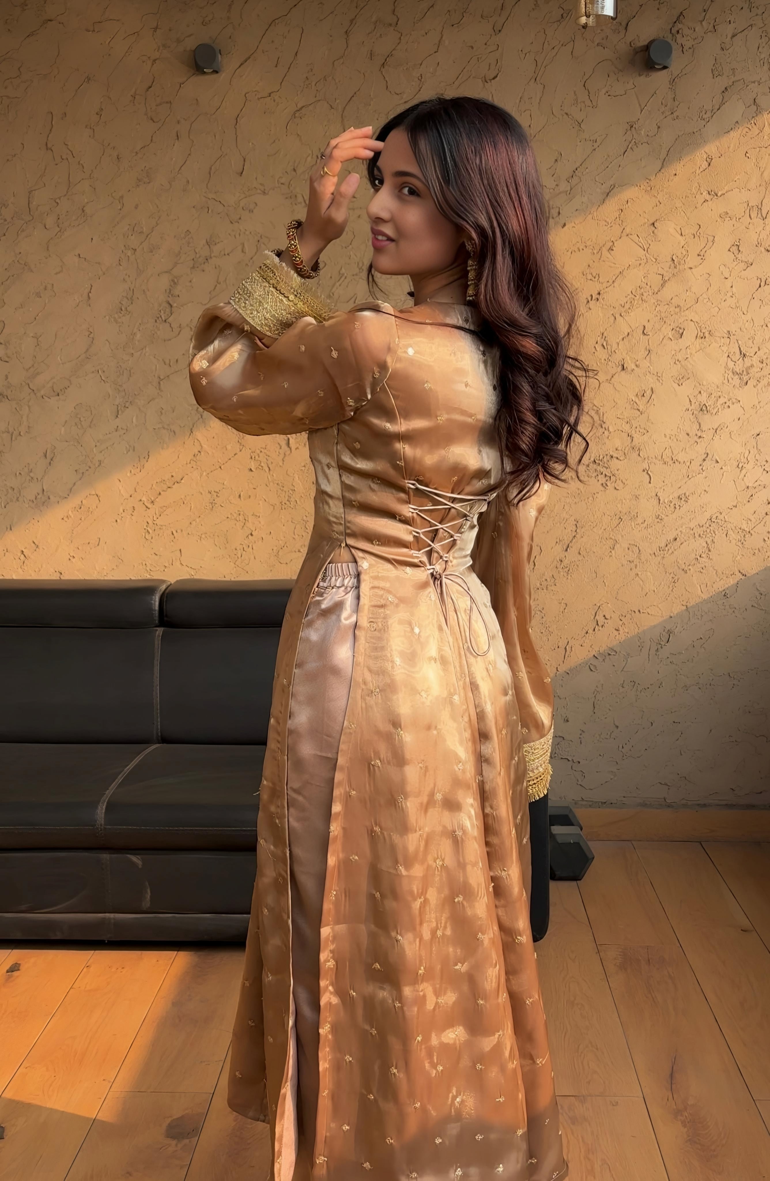 Designer Salwar Suit Set With Double Dupatta Red & Green