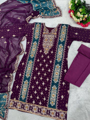 Party Wear Beautiful Top And Plazzo With Dupatta