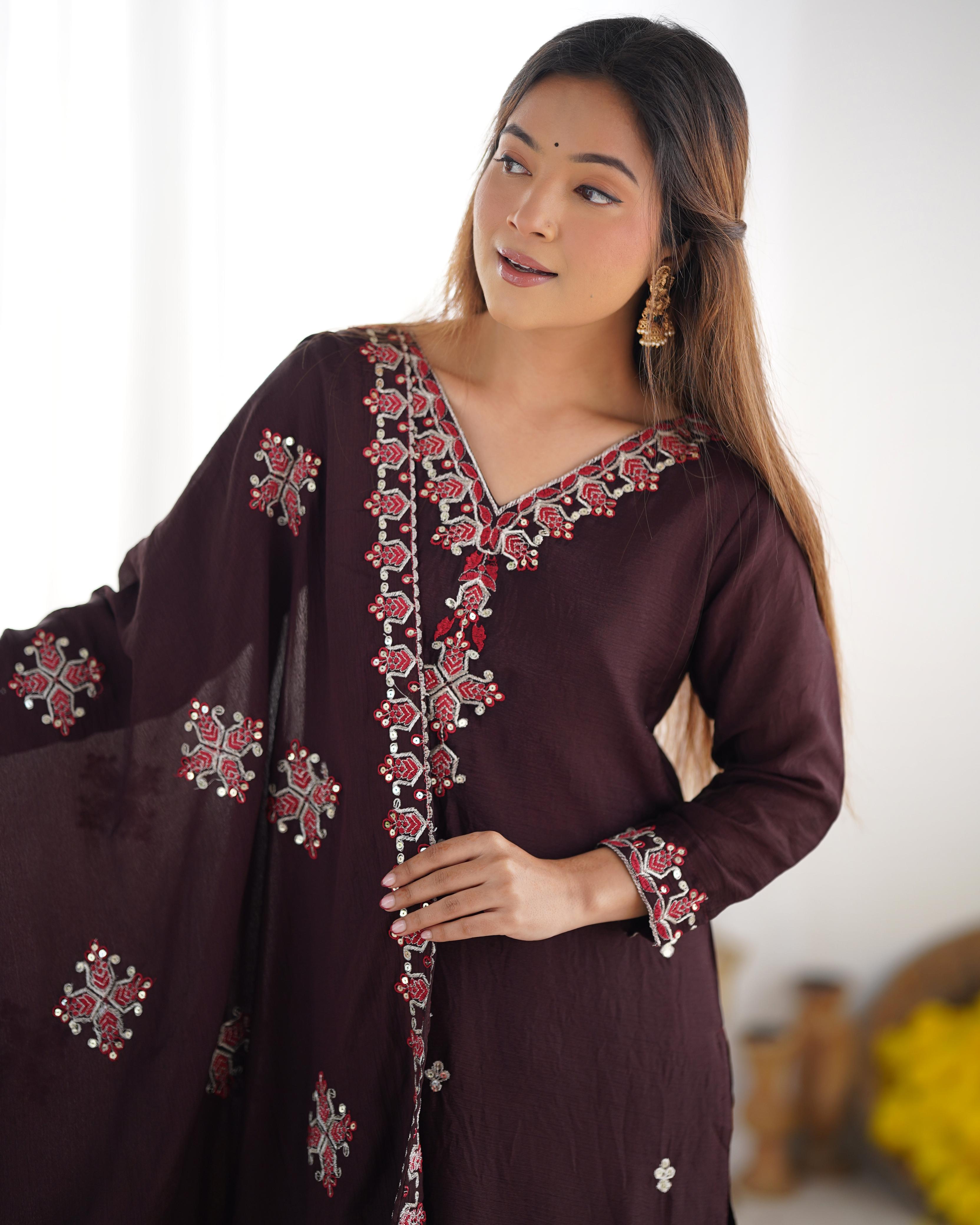 Designer Party Wear Look Top-Bottom And Beautiful Dupatta