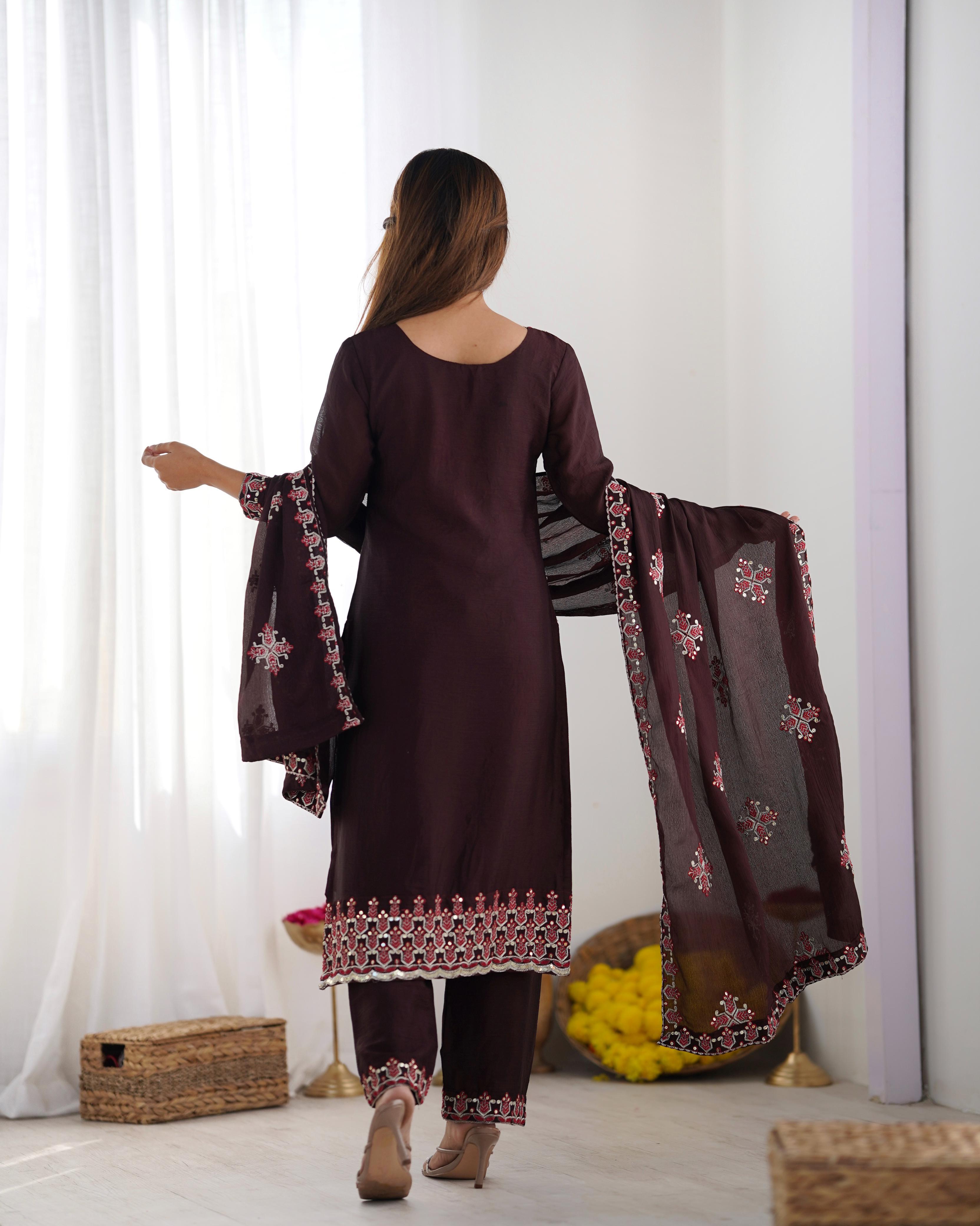 Designer Party Wear Look Top-Bottom And Beautiful Dupatta