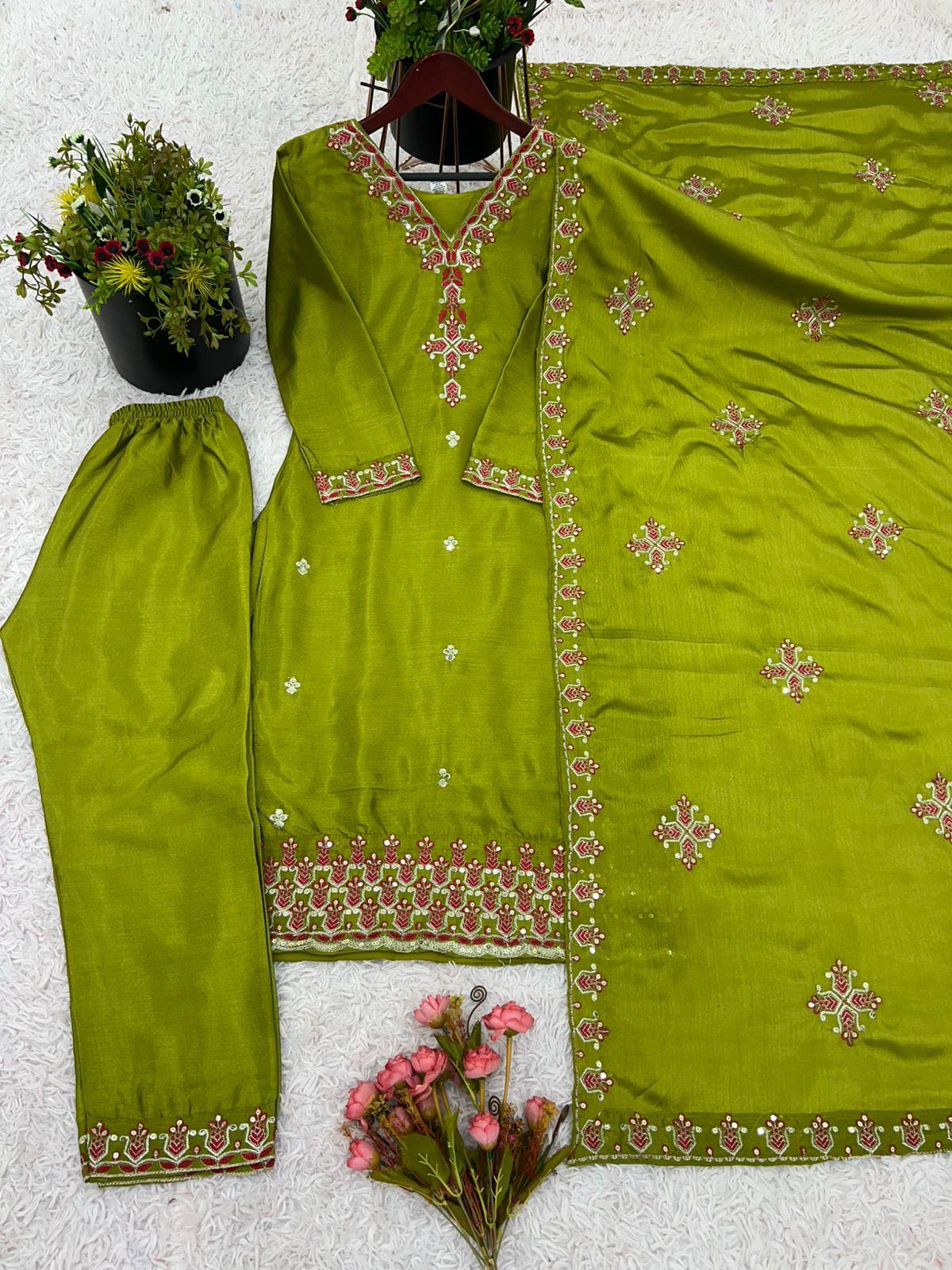 Designer Party Wear Look Top-Bottom And Beautiful Dupatta