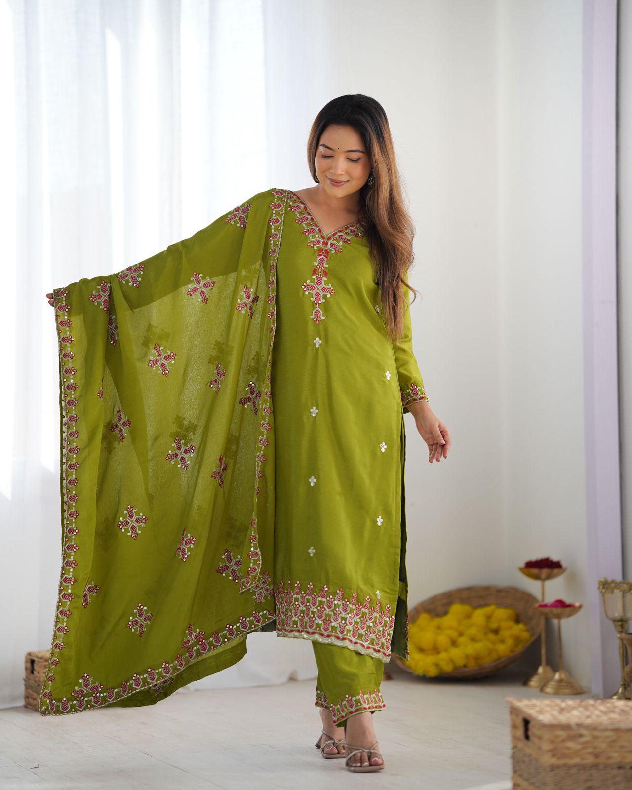 Designer Party Wear Look Top-Bottom And Beautiful Dupatta