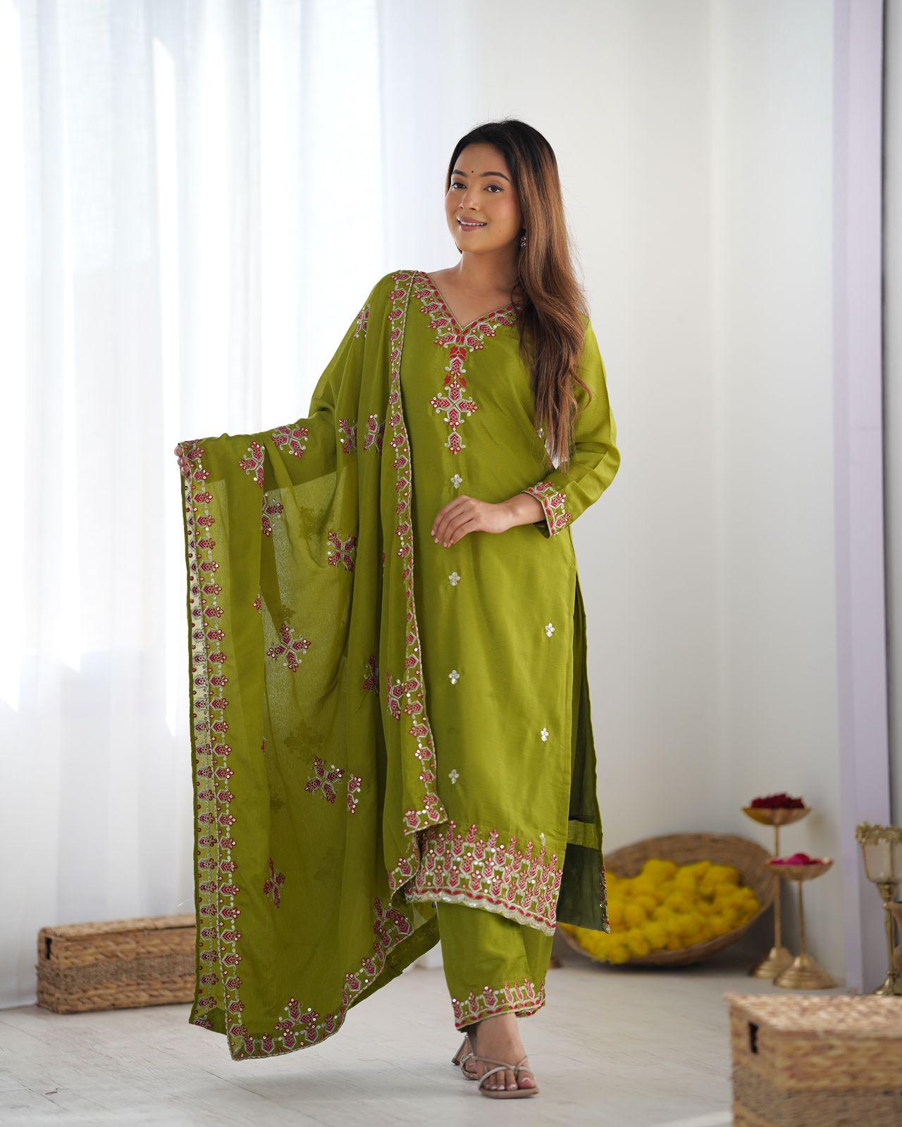 Designer Party Wear Look Top-Bottom And Beautiful Dupatta