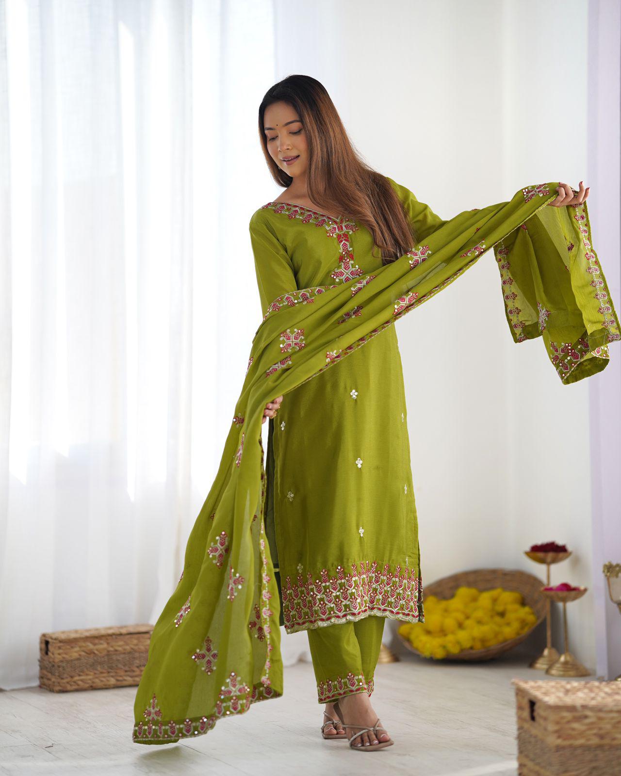Designer Party Wear Look Top-Bottom And Beautiful Dupatta