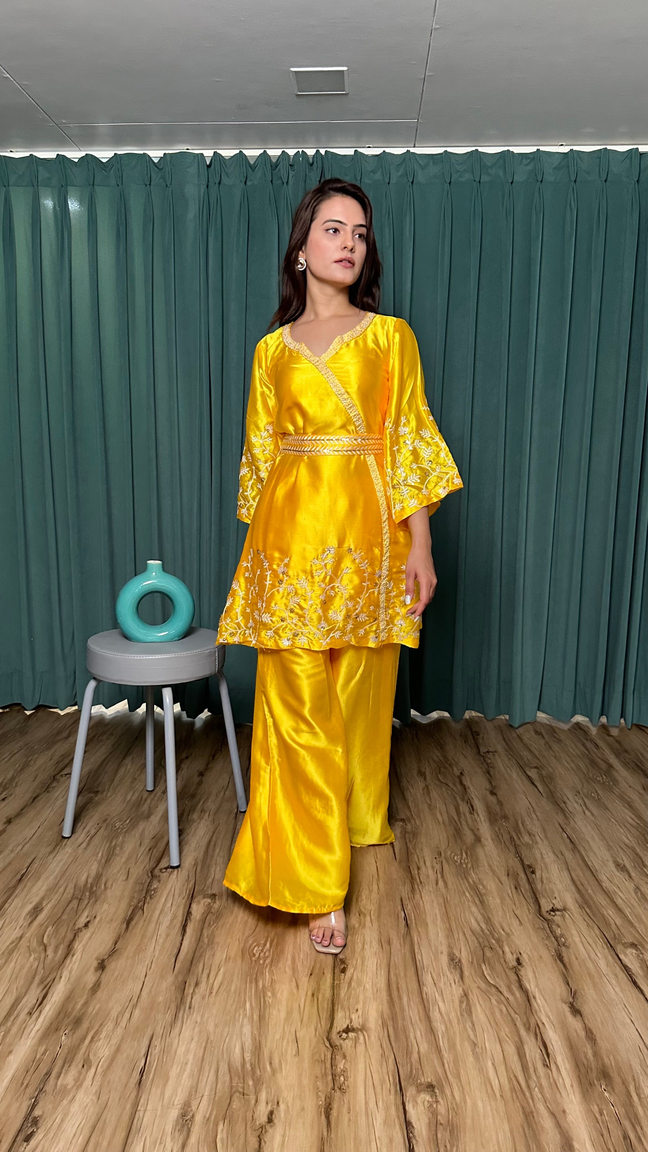 Party Wear Top & Bottom With Thread & Sequence Work