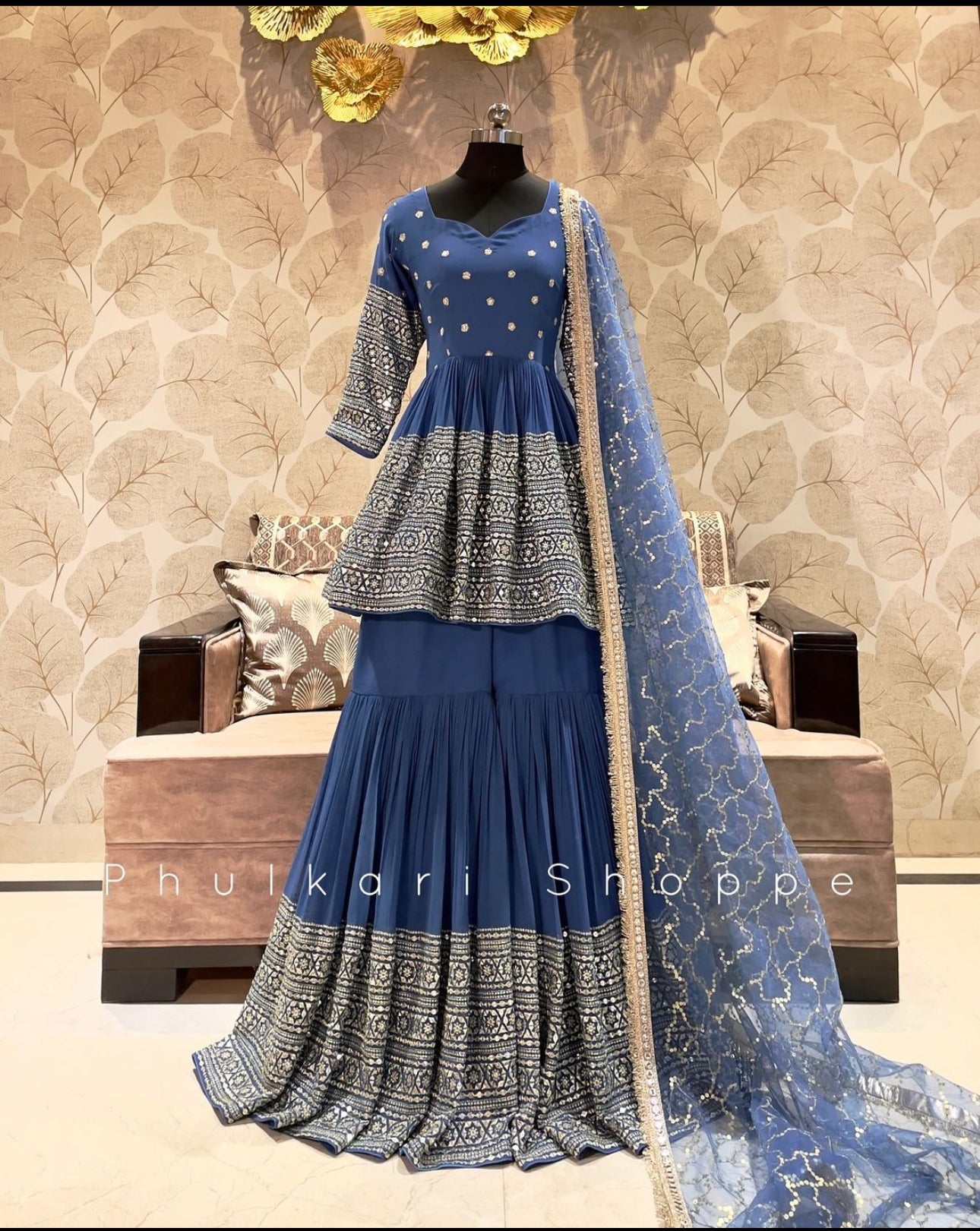 Designer Party Wear Kediya-Sarara With Fancy Dupatta Set