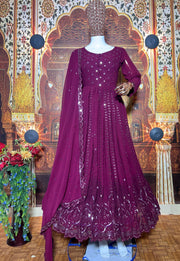 Party Wear Designer Anarkali Gown, Pent And Dupatta
