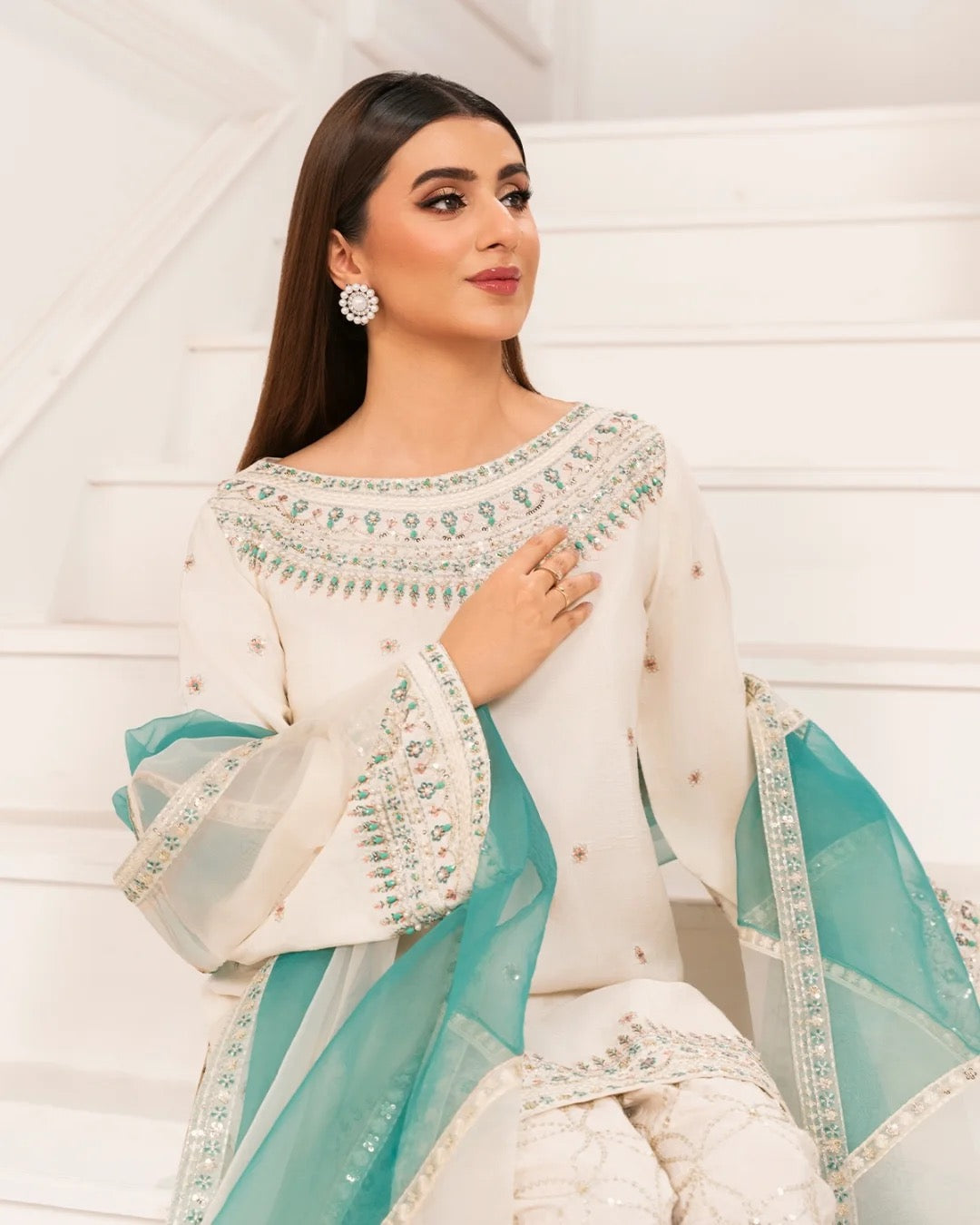 Designer Party Wear Look Top, Palazzo With Dupatta