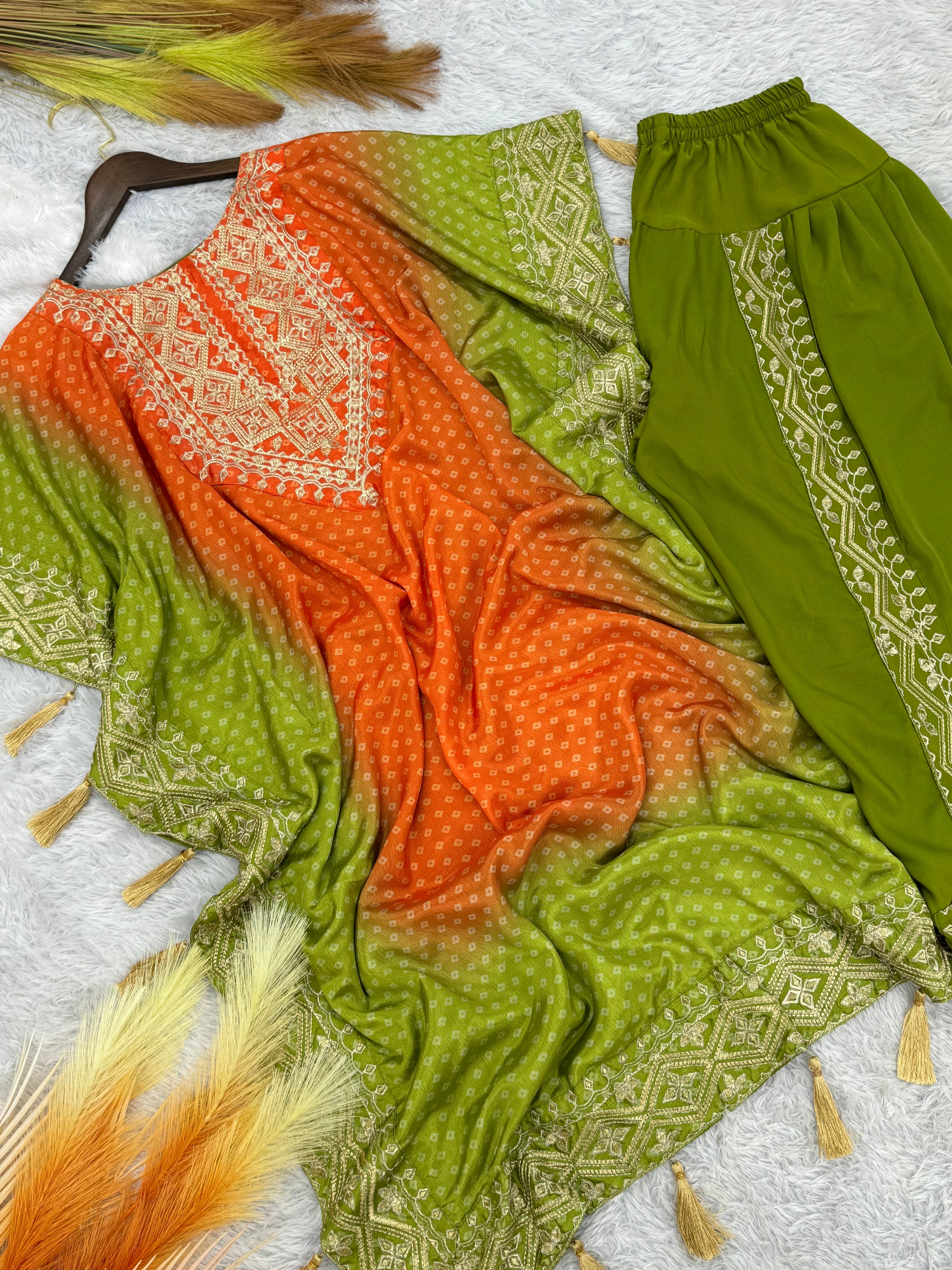 Designer Kaftan And Dhoti Embroidery And Digital Print Work