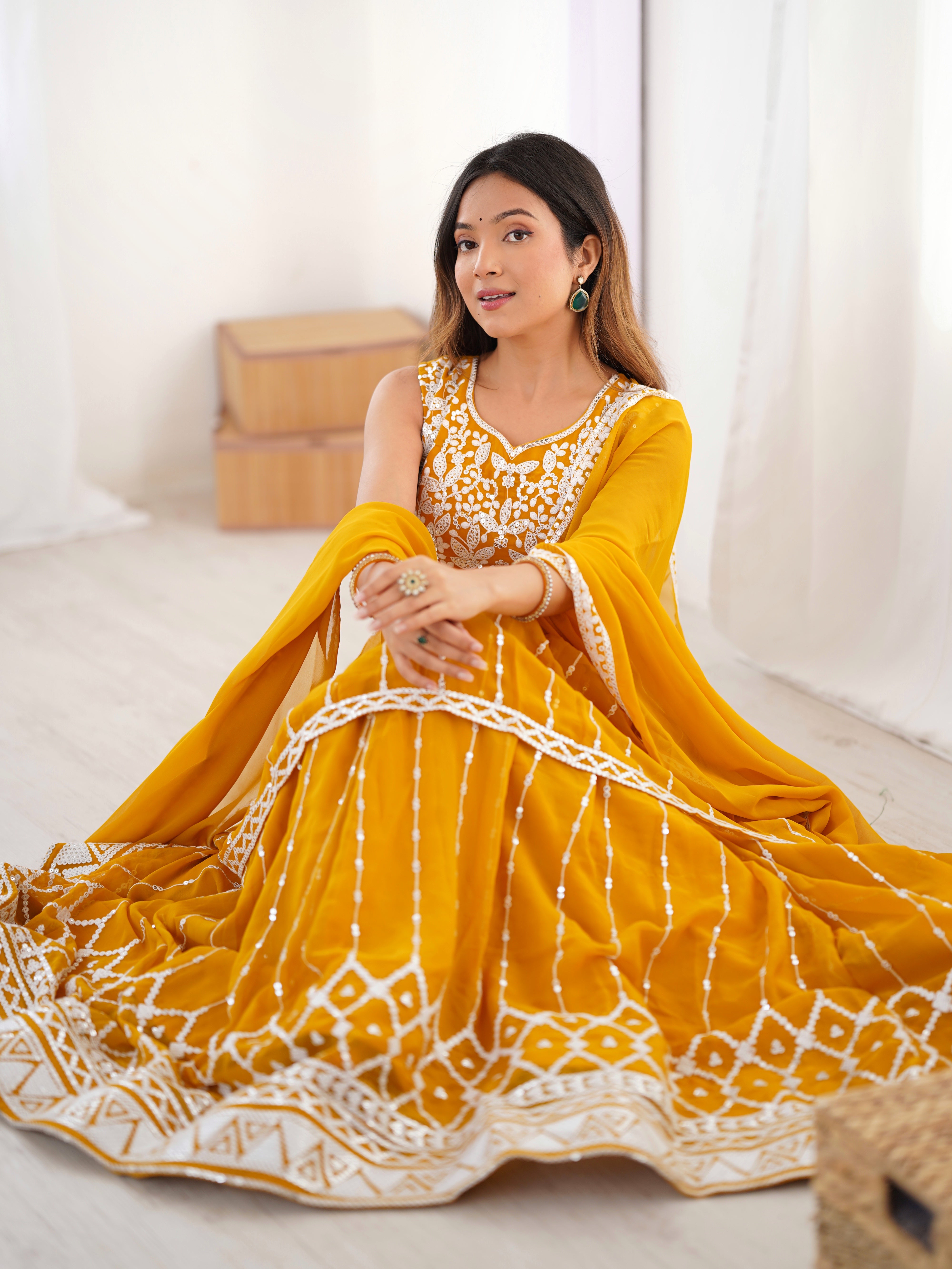 Party Wear Designer Top-Bottom And Dupatta Thread & Sequence work