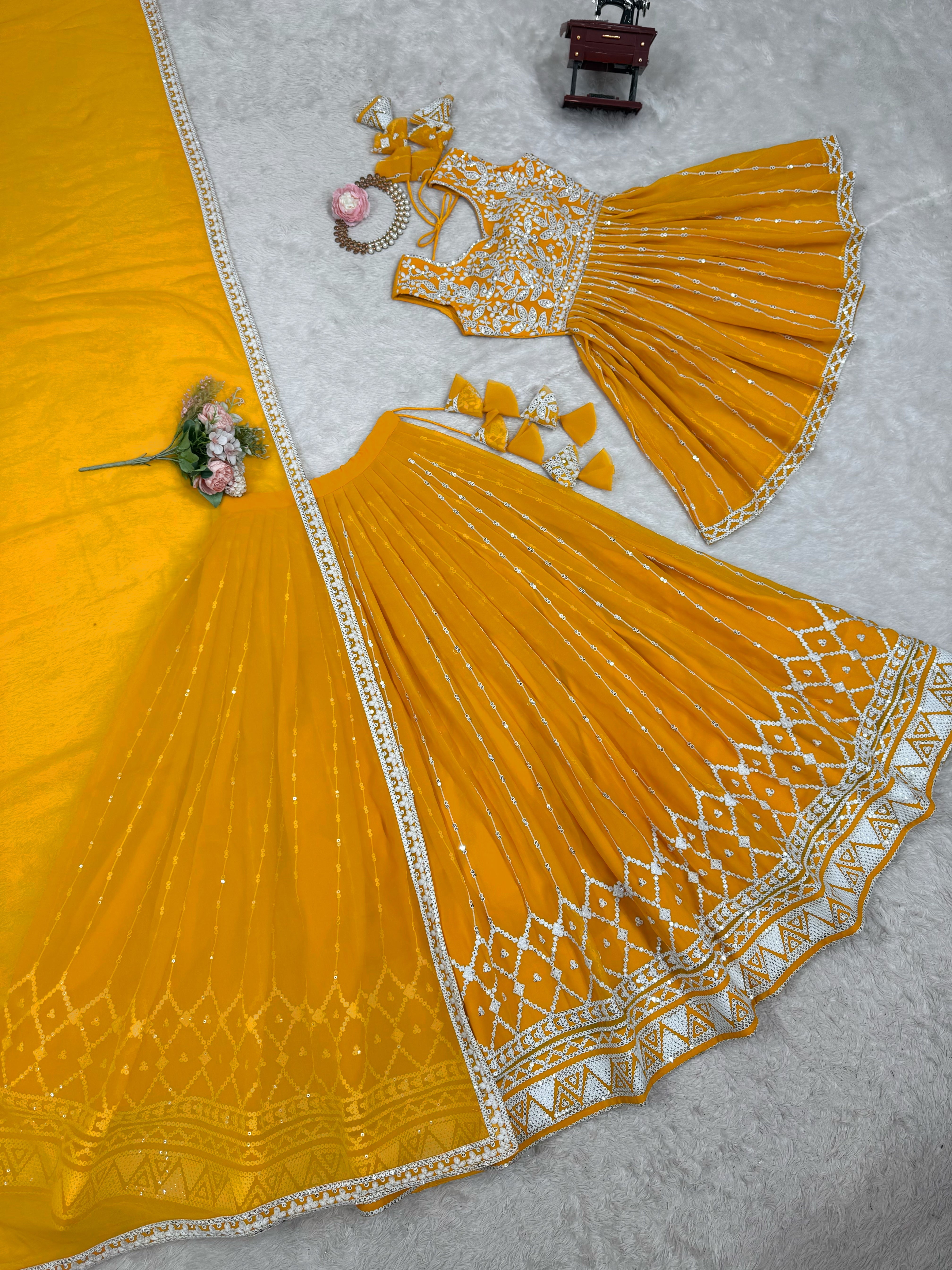 Party Wear Designer Top-Bottom And Dupatta Thread & Sequence work
