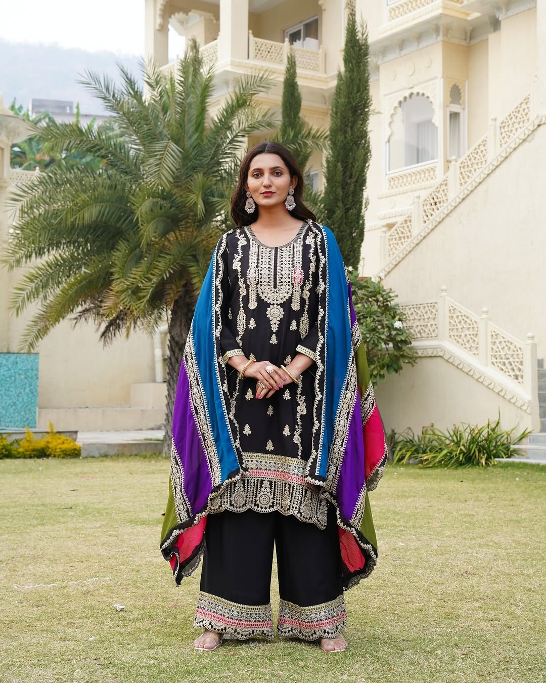 Party Wear Beautiful Top Bottom And Dupatta